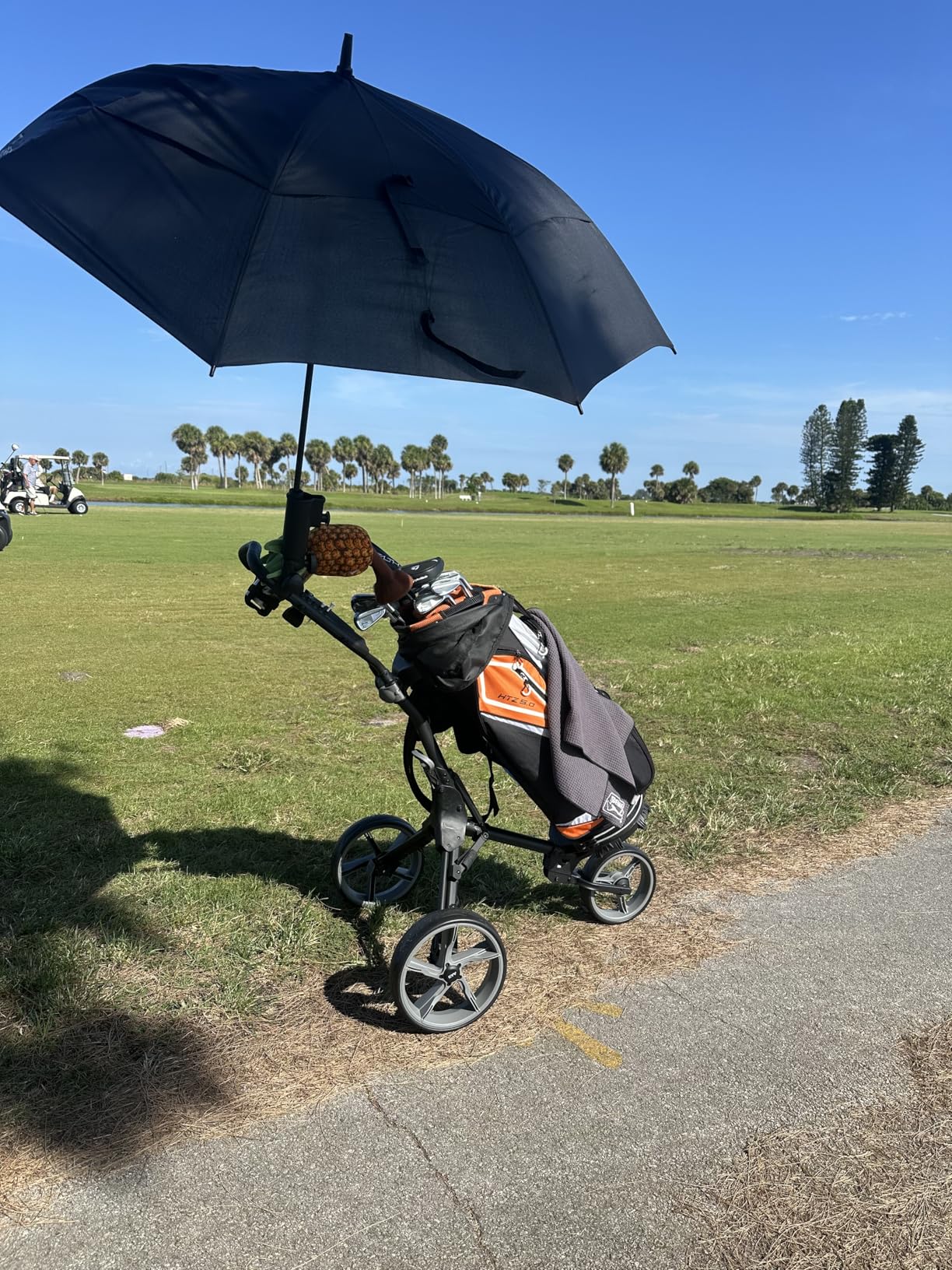 KVV 3 Wheel Golf Push Cart Ultra Lightweight Smallest Folding Size, New-Version Scorecard Holder customer photo 2