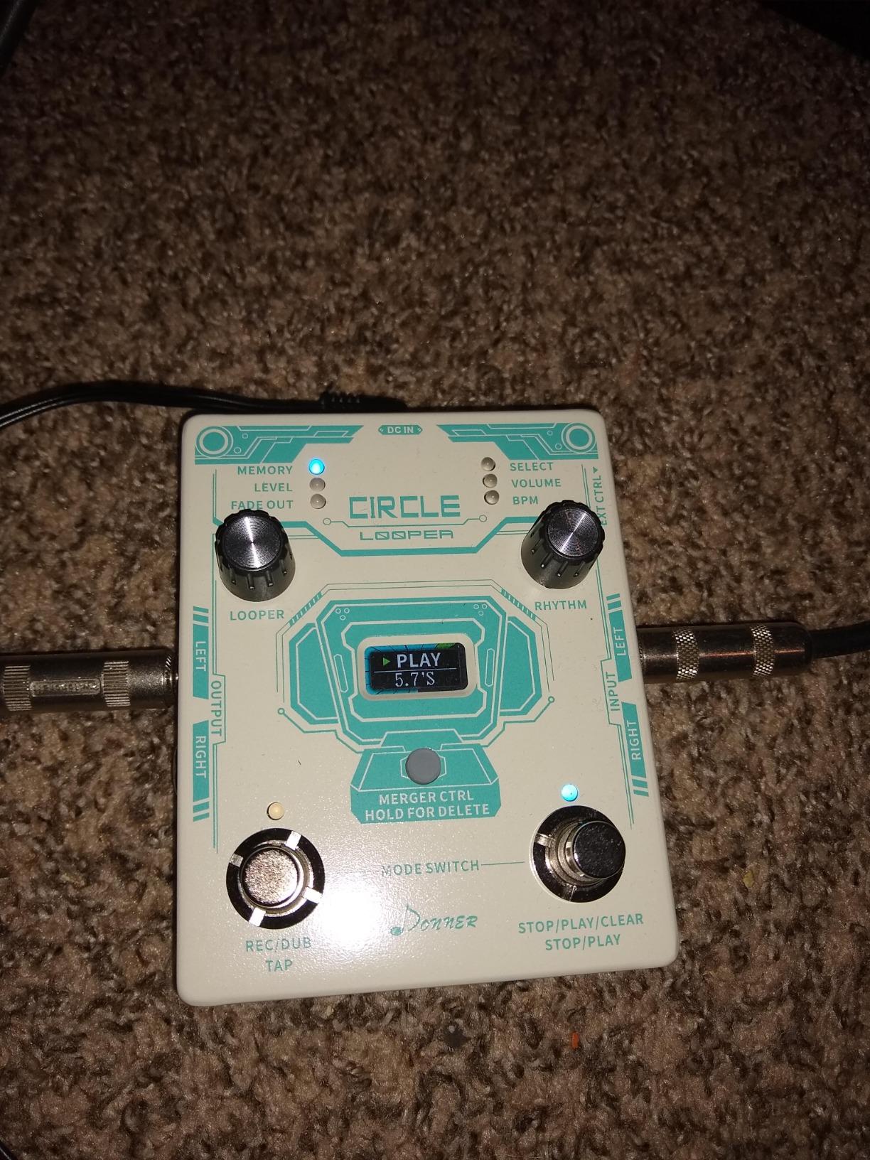 Donner Circle Looper Pedal Drum Machine, 2 in 1 Drum Looper Stereo Guitar Loop Pedals, 40 Slots 160 mins Loop with 110 Drum Grooves, Tap Tempo, Fade Out customer photo 1