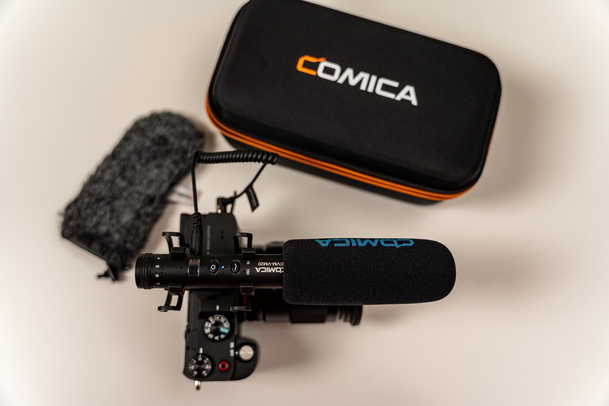 COMICA VM20 Shotgun Microphone for Camera, Super-Cardioid Camera Microphone with Rycote Shockmount, Windscreen, Wind Muff, OLED Power Display, Video Mic for Smartphones, DSLR Cameras, Camcorders customer photo 1