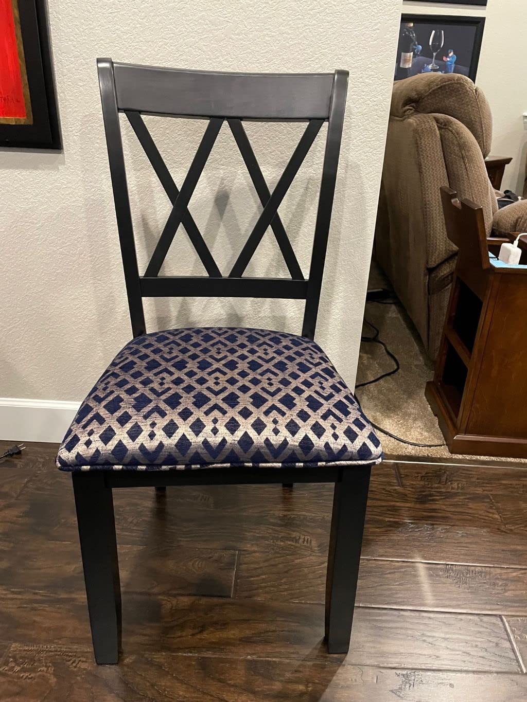 Roundhill Furniture Windvale Fabric Upholstered Dining Chair, Set of 2, Black customer photo 1