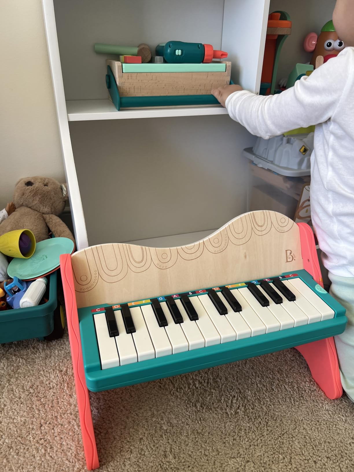 B. toys Wooden Toy, Mini Maestro with Color-Coded Songbook | Wooden toy with color-coded keys and songbook featuring 6 classical compositions; fully assembled for early music; 3+ Years customer photo 1