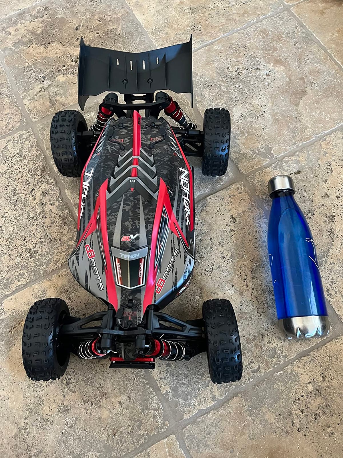 ARRMA RC Car 1/8 Typhon 6S V5 4WD BLX Buggy with Spektrum Firma RTR (Ready-to-Run), Black and Red, ARA8606V5 customer photo 2