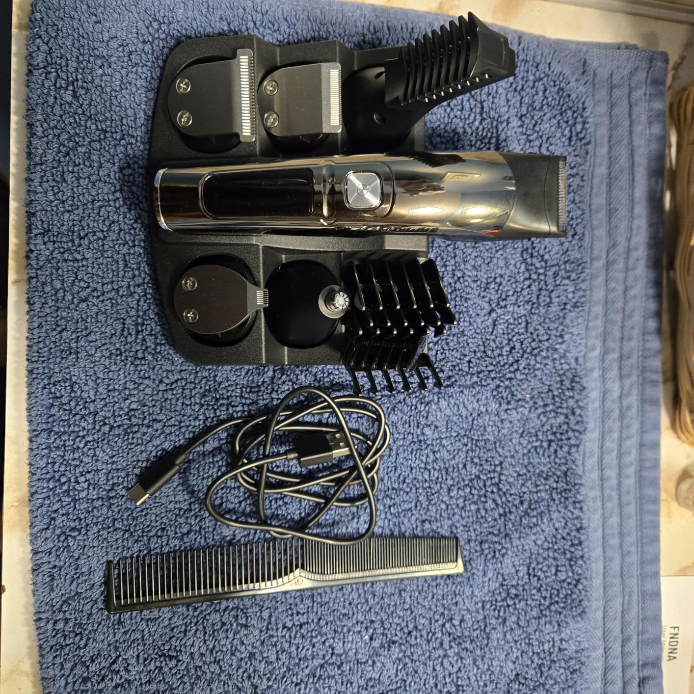 Ufree Beard Trimmer for Men, Waterproof Electric Razor, Grooming Kit | Stainless steel blades, six interchangeable heads, wet and dry use, USB rechargeable customer photo 1