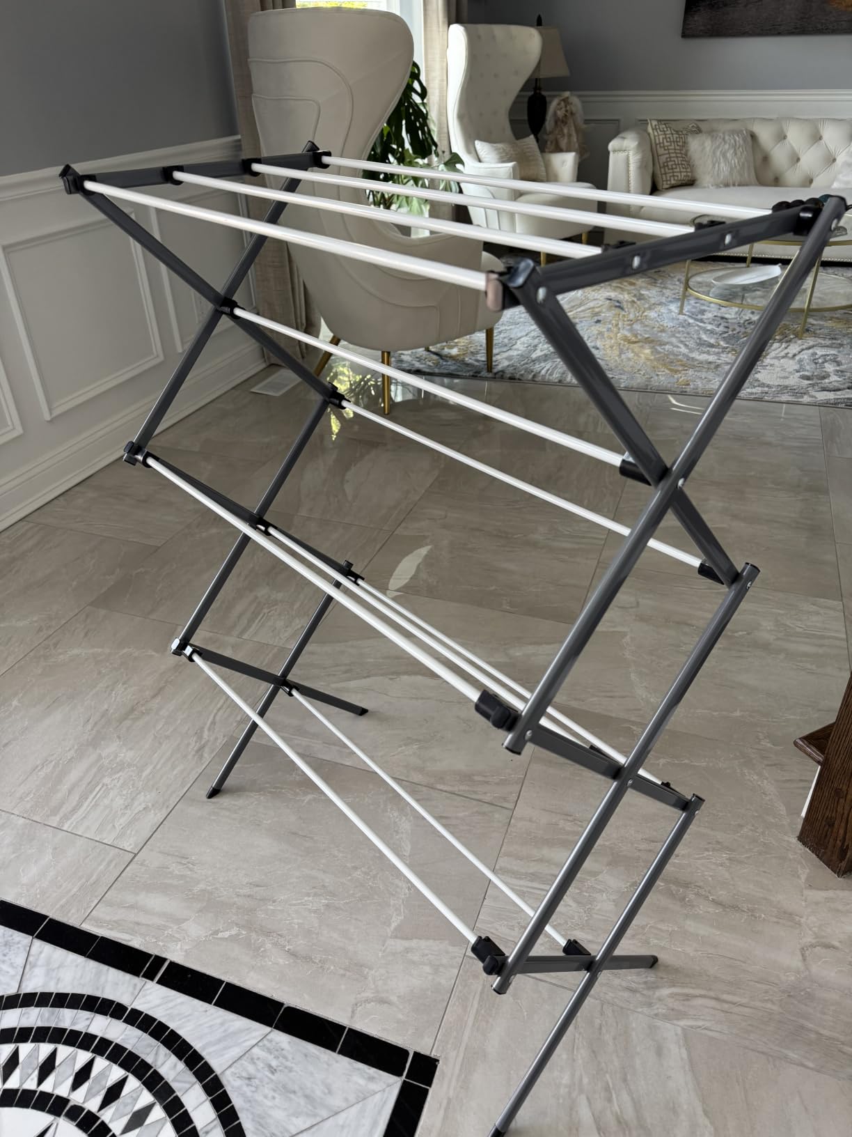 Honey-Can-Do 6-Tier Collapsible Steel Clothes Drying Rack, 24 ft, White customer photo 2