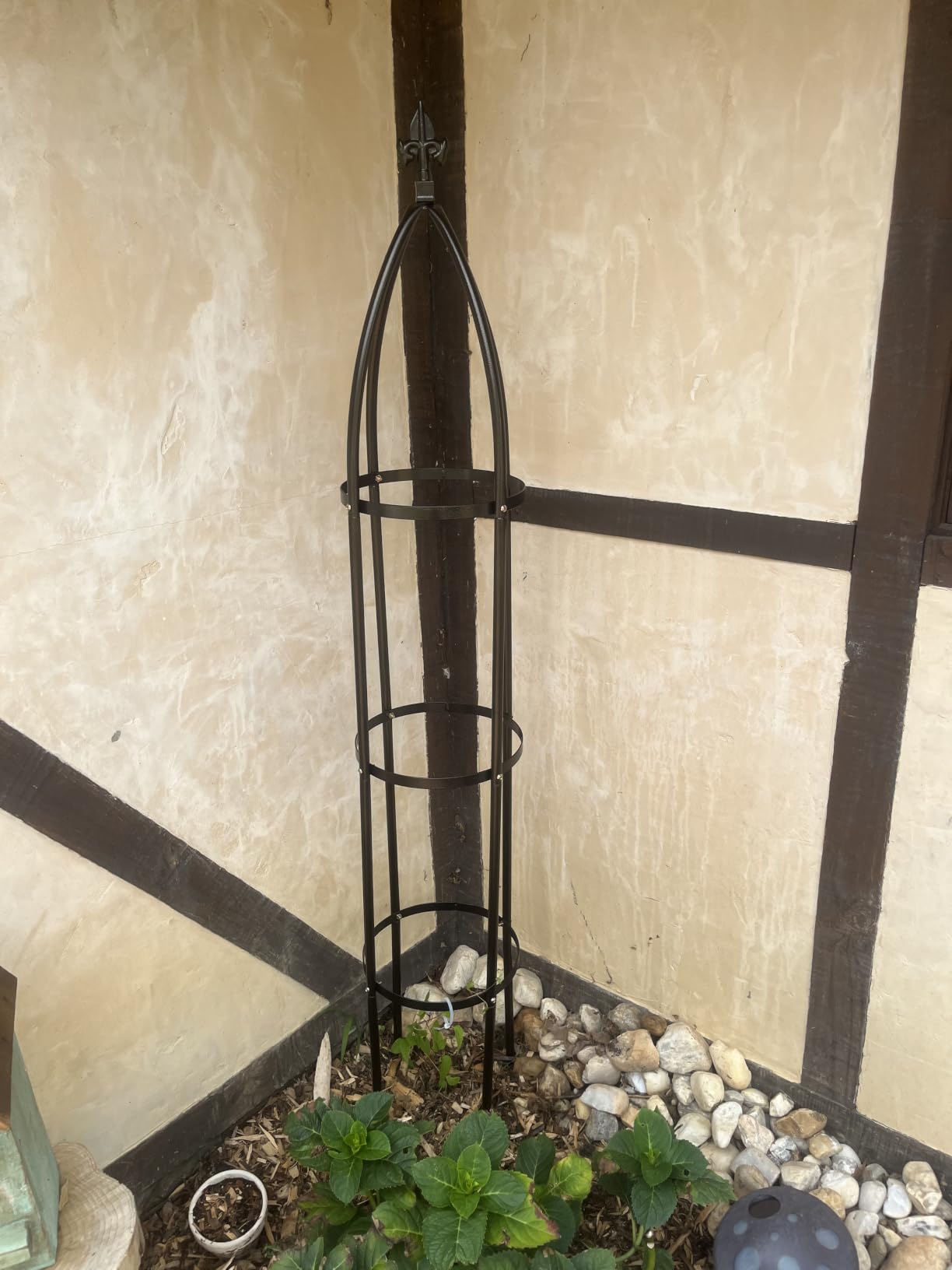 100% Metal Garden Obelisk Trellis Heavy Duty 6.3 ft Tall for Climbing Vines | Upgraded 16mm Thick Steel Tubes Rustproof Bronze Tower, 4.9lb Tall Plant Support Stands for Flowers, Roses, Clematis & Tomato customer photo 2