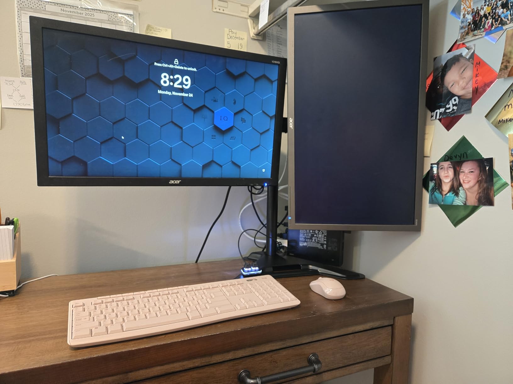 MOUNT PRO Dual Monitor Stand, Free-Standing Full Motion Monitor Desk Mount Fits 2 Screens up to 27 inches, 17.6lbs with Height Adjustable, Swivel, Tilt, Rotation, VESA 75x75 100x100 customer photo 1