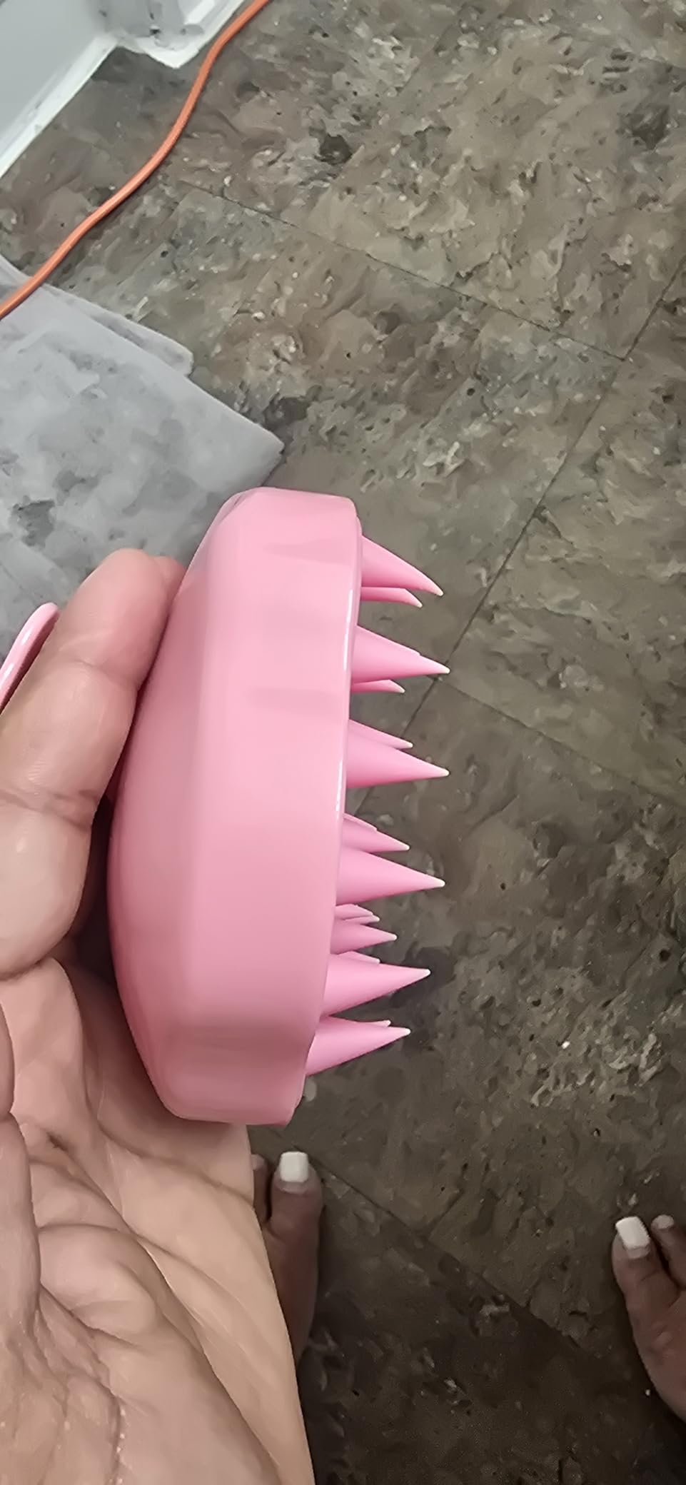Soft Silicone Hair Scalp Massager Shampoo Brush for Wet Dry Oily Curly Straight Thick Thin Rough Long Short Natural Men Women Kids Pets Hair Care Tools(Pink) customer photo 2