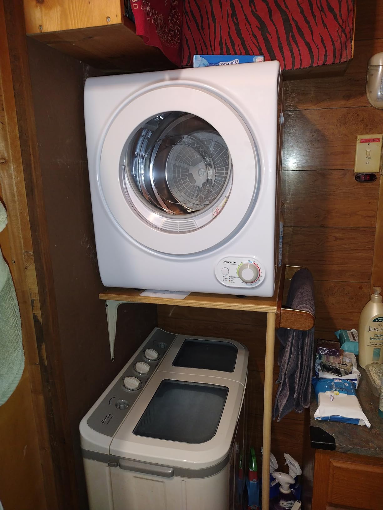 ROVSUN 110V Portable Clothes Dryer, High End Laundry Front Load Tumble Dryer Machine with Stainless Steel Tub & Simple Control Knob for Apartment, Dorm-850W, White customer photo 2
