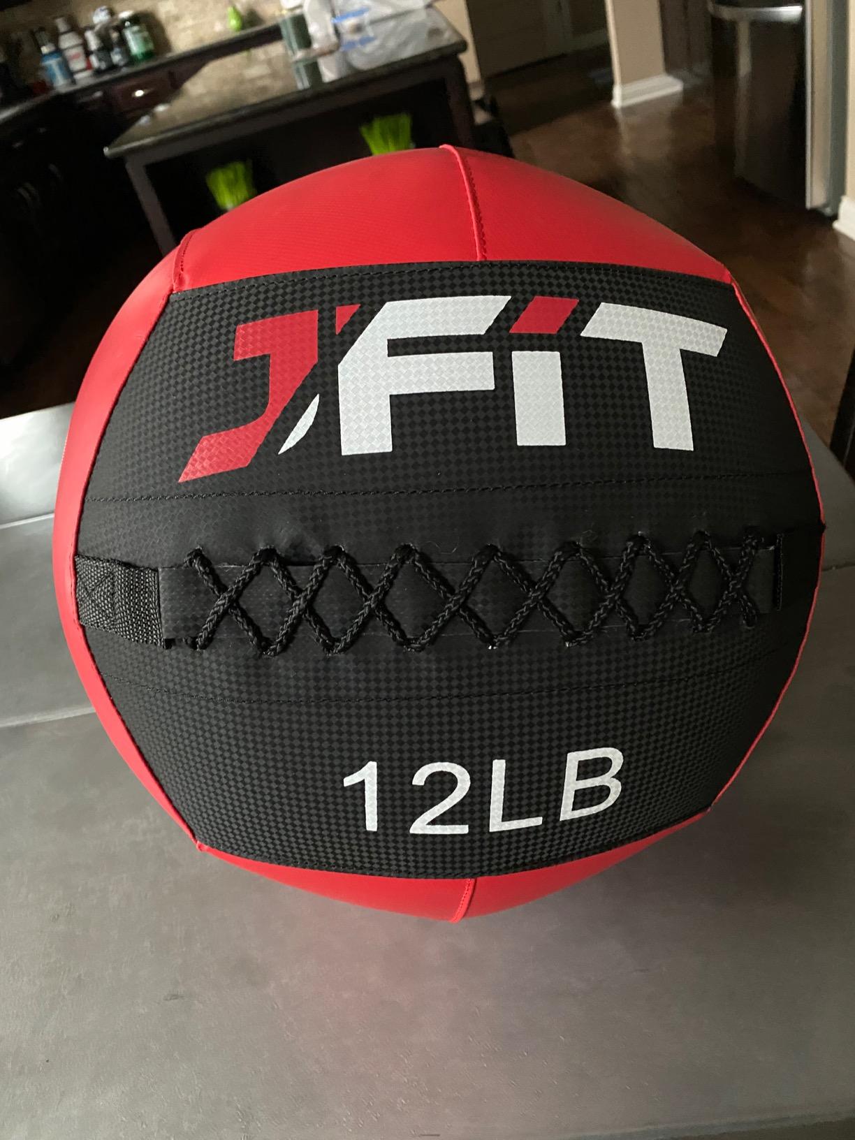 JFit Wall Ball - Premium Soft Weighted Exercise Ball for Strength, Conditioning, Gym & Home Workouts, 4-30 LB customer photo 1