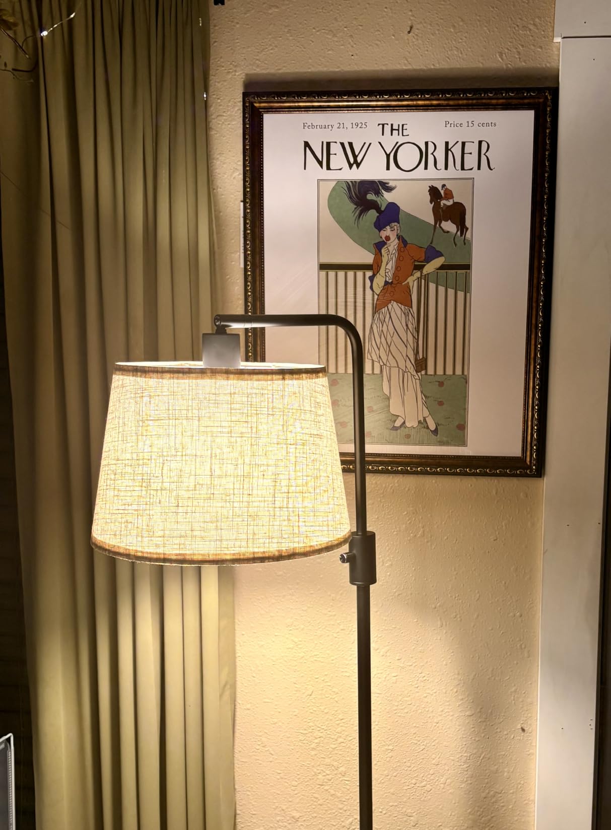 Nintiue Upgraded Dimmable Floor Lamp, 1000 Lumens LED Bulb Included, Arc Floor Lamps for Living Room Modern Standing Lamp with Linen Shade, Tall Lamp for Bedroom Office Reading Dining Room - Black customer photo 1
