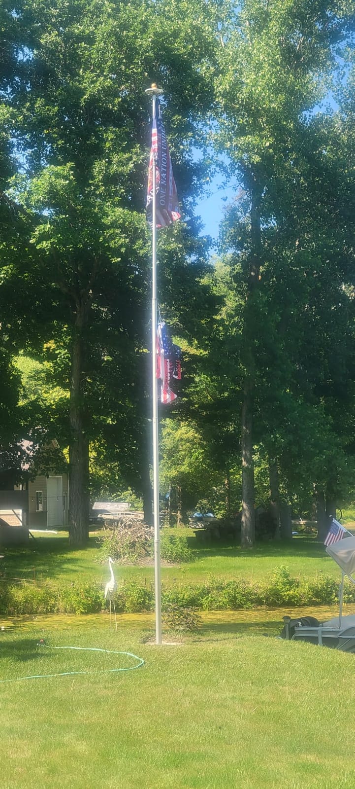 Service First Silver 20FT Telescoping Flagpole Kit for Outside House In Ground - Anti Tangle Swivel Ring Design - 100MPH Wind Tested customer photo 2