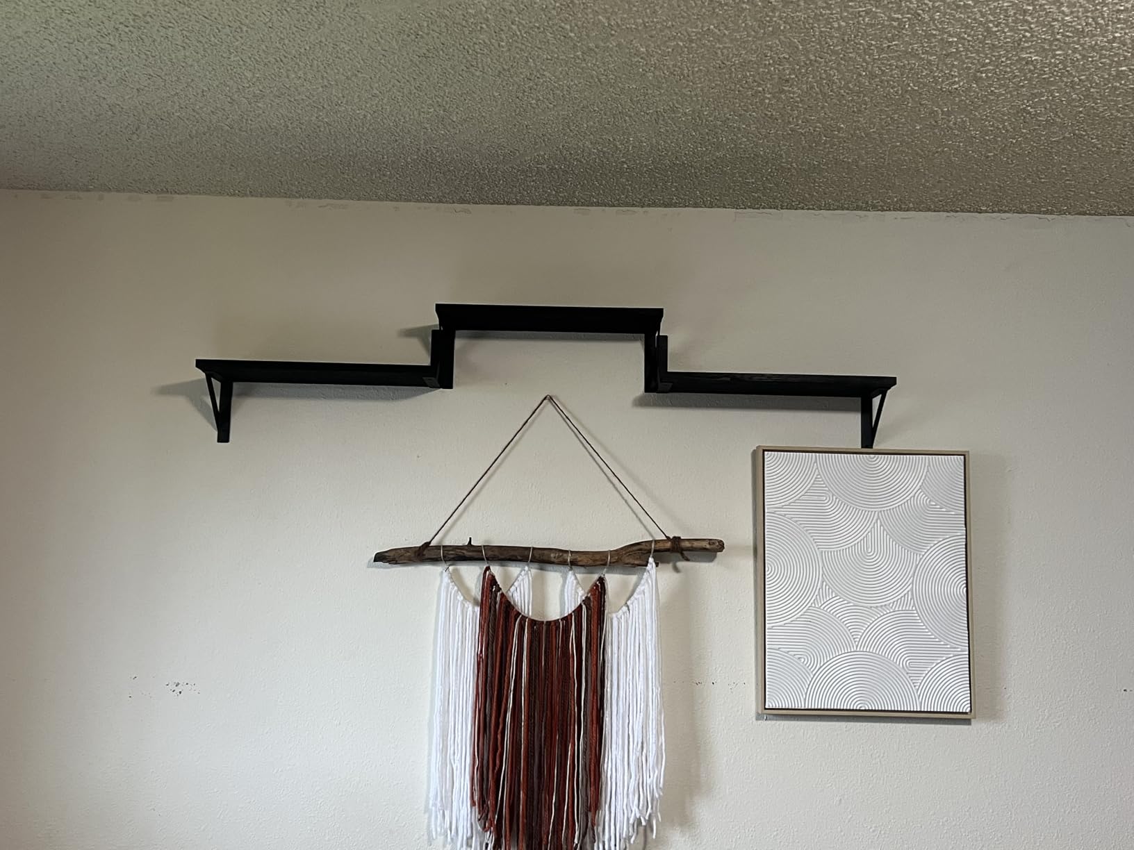 Forbena Rustic Floating Book Shelves for Wall Set of 3, 17 Inch Wood Wall Bookshelf for Bedroom, Wooden Wall Mounted Hanging Shelf for Office Living Room Bathroom Decor Pictures Books (Dark Brown) customer photo 1