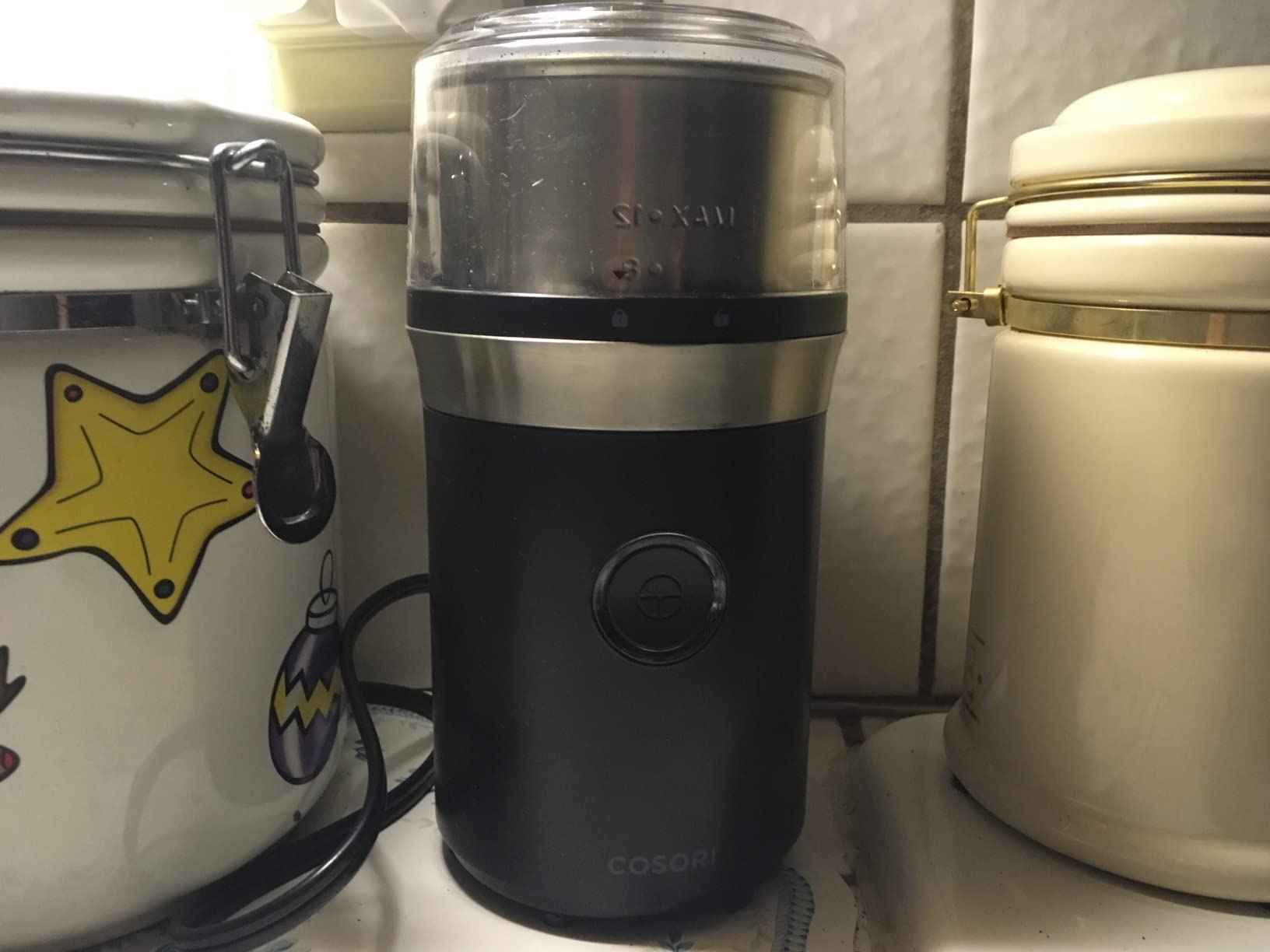 Cosori Coffee Espresso Grinder Electric, Stainless Steel Blades, 12 Cups | 200W Fast Grinding, Safety Lock, Overheat Protection, Black customer photo 2