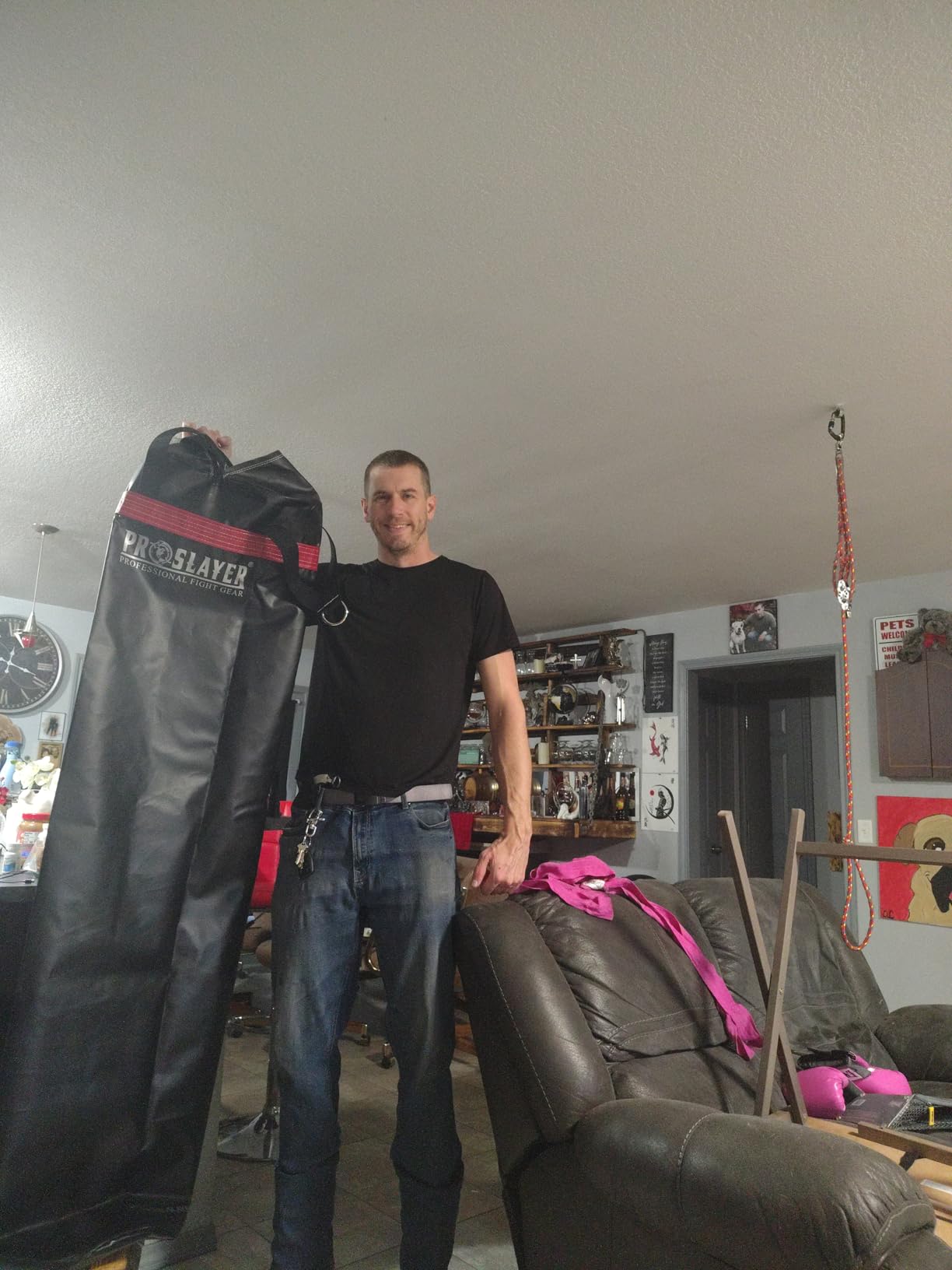 6ft Tall 150lb Muay Thai Kickboxing Boxing MMA Heavy Bag UNFILLED - Made in USA customer photo 2