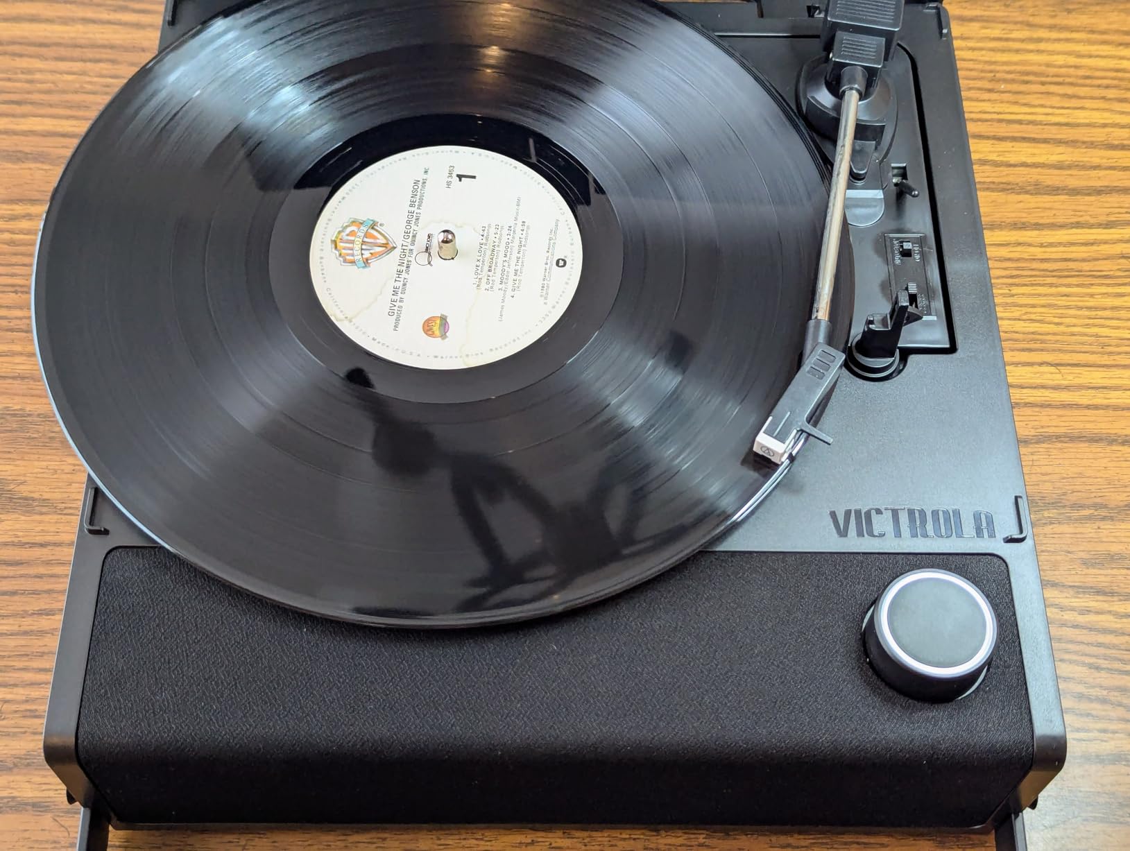Victrola Revolution GO - Portable Vinyl Record Player, Battery-Powered Bluetooth Turntable, 12 Hour Battery Life, 3 Speed Belt-Driven Record Player, RCA Output, 3.5mm Headphone Jack (Black) customer photo 1