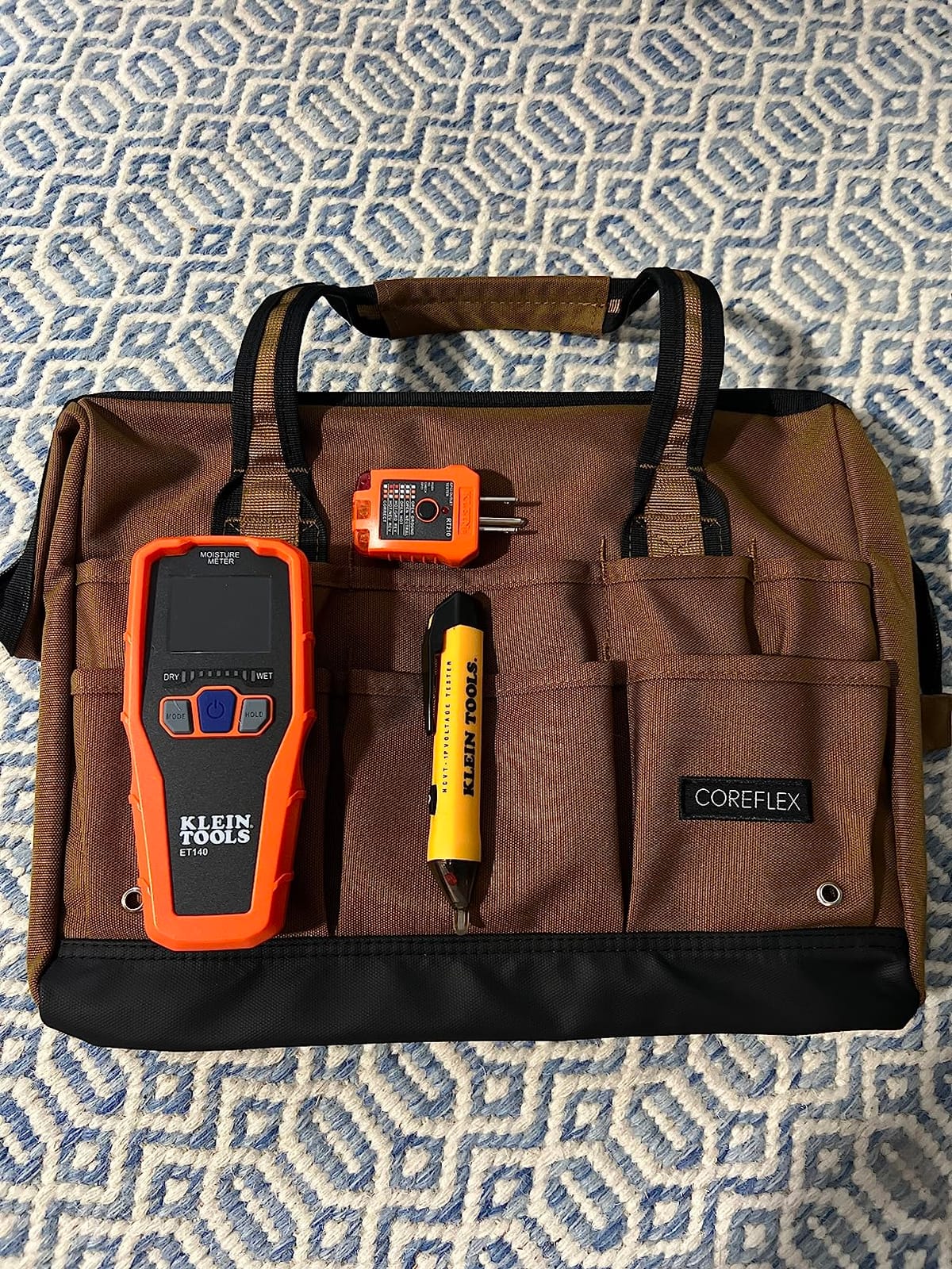 Coreflex 14 inch Wide-Mouth Tool Bag, Gear Bag, Multiple Purpose - for Plumbers, Electricians, Handymen also good for daily use, office use and camping. (Tan) customer photo 2