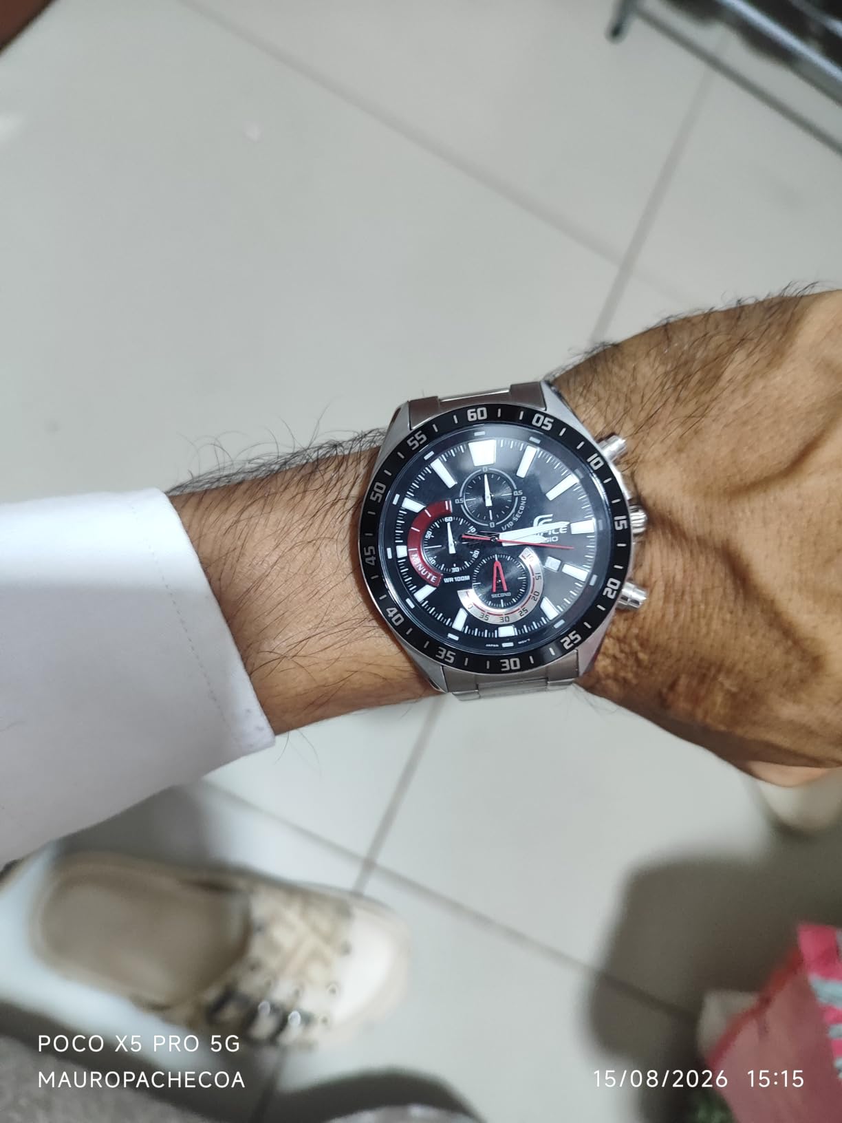 Casio Men's Quartz Watch with Stainless Steel Strap, TBA, 22 (Model: EFV620D-1A4V), Silver-Tone customer photo 2
