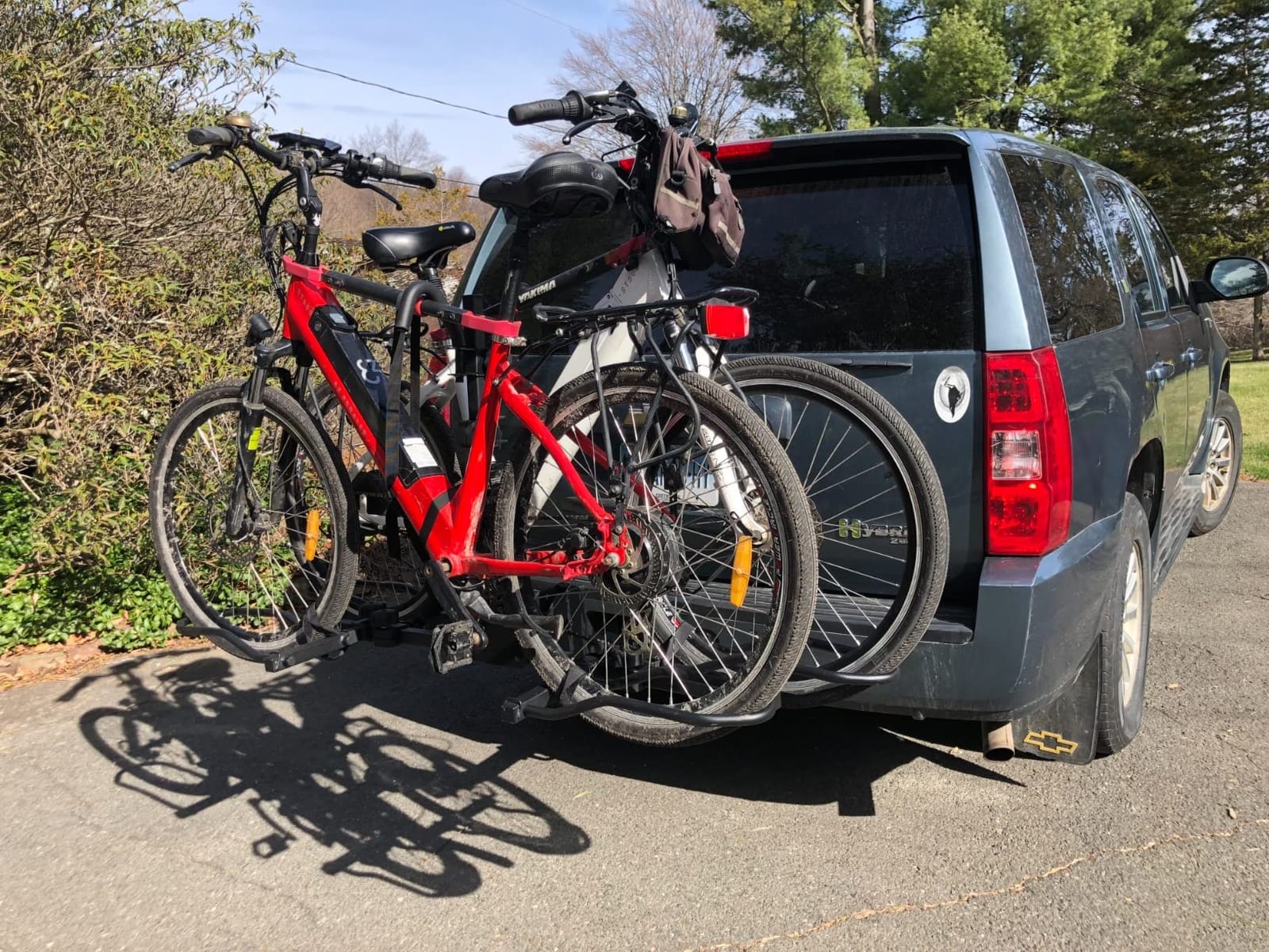 WEIZE Hitch Bike Rack, Wobble Free Smart Tilting Folding Bicycle Car Racks for Standard, Fat Tire and Electric Bike, 2-Bike 160 lbs Capacity, 2-inch Receiver customer photo 2