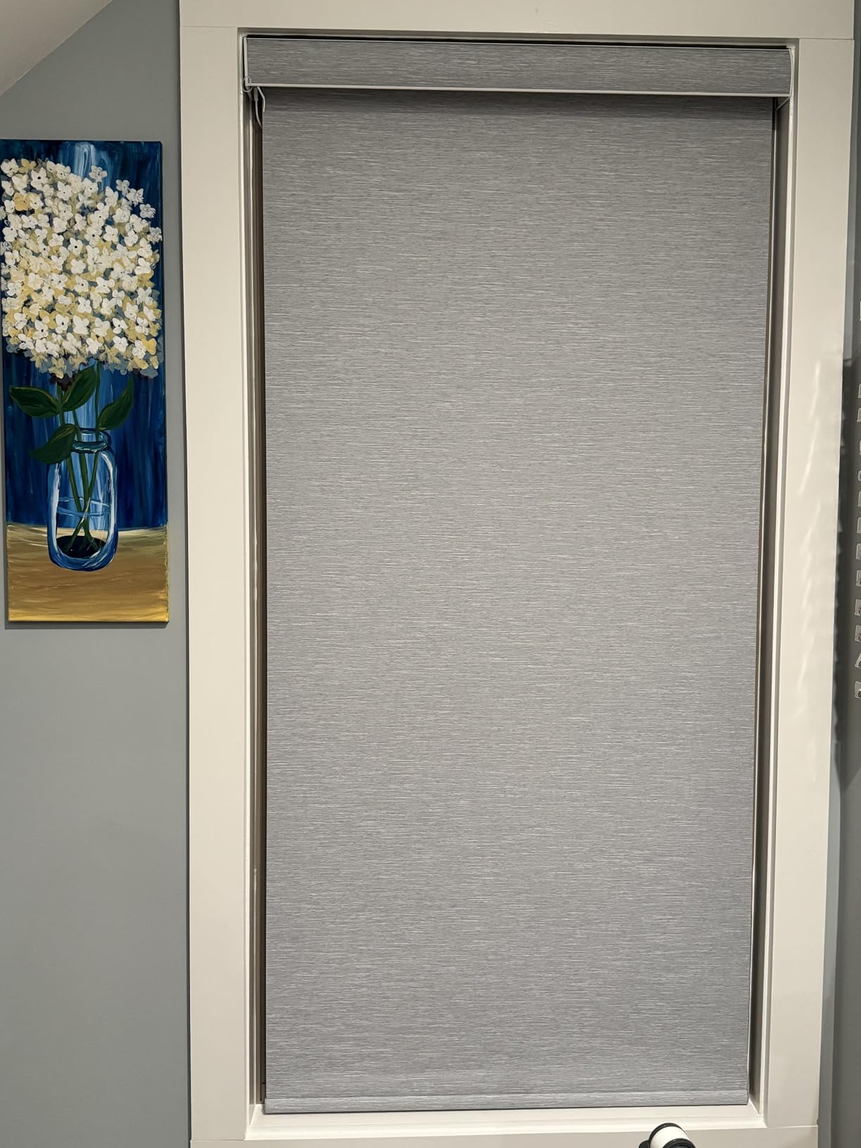 SmartWings Motorized Smart Roller Shades, 100% Blackout Essential Grey | Customized Automatic Shades for Indoor Window, Cordless Electric Blinds Compatible with Alexa/Homekit/Google customer photo 2