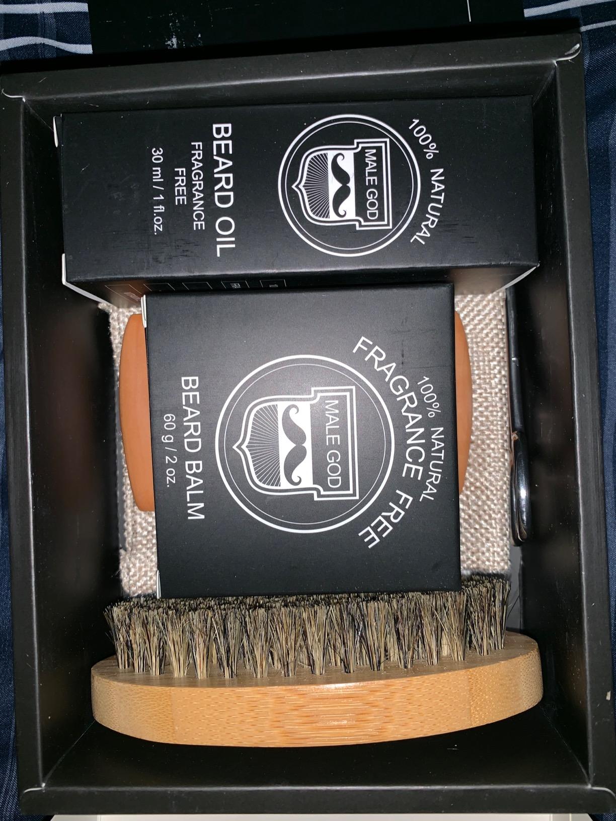 MALE GOD Beard Kit, Beard Growth Kit w/Natural Ingredients Beard Oil & Balm & Comb, Beard Growth Oil w/4X Thickening Biotin customer photo 1