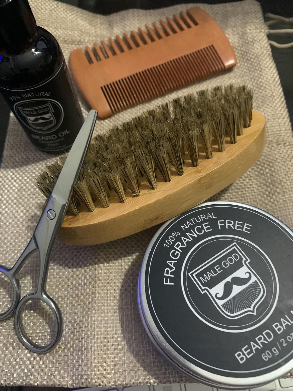 MALE GOD Beard Kit, Beard Growth Kit w/Natural Ingredients Beard Oil & Balm & Comb, Beard Growth Oil w/4X Thickening Biotin customer photo 2