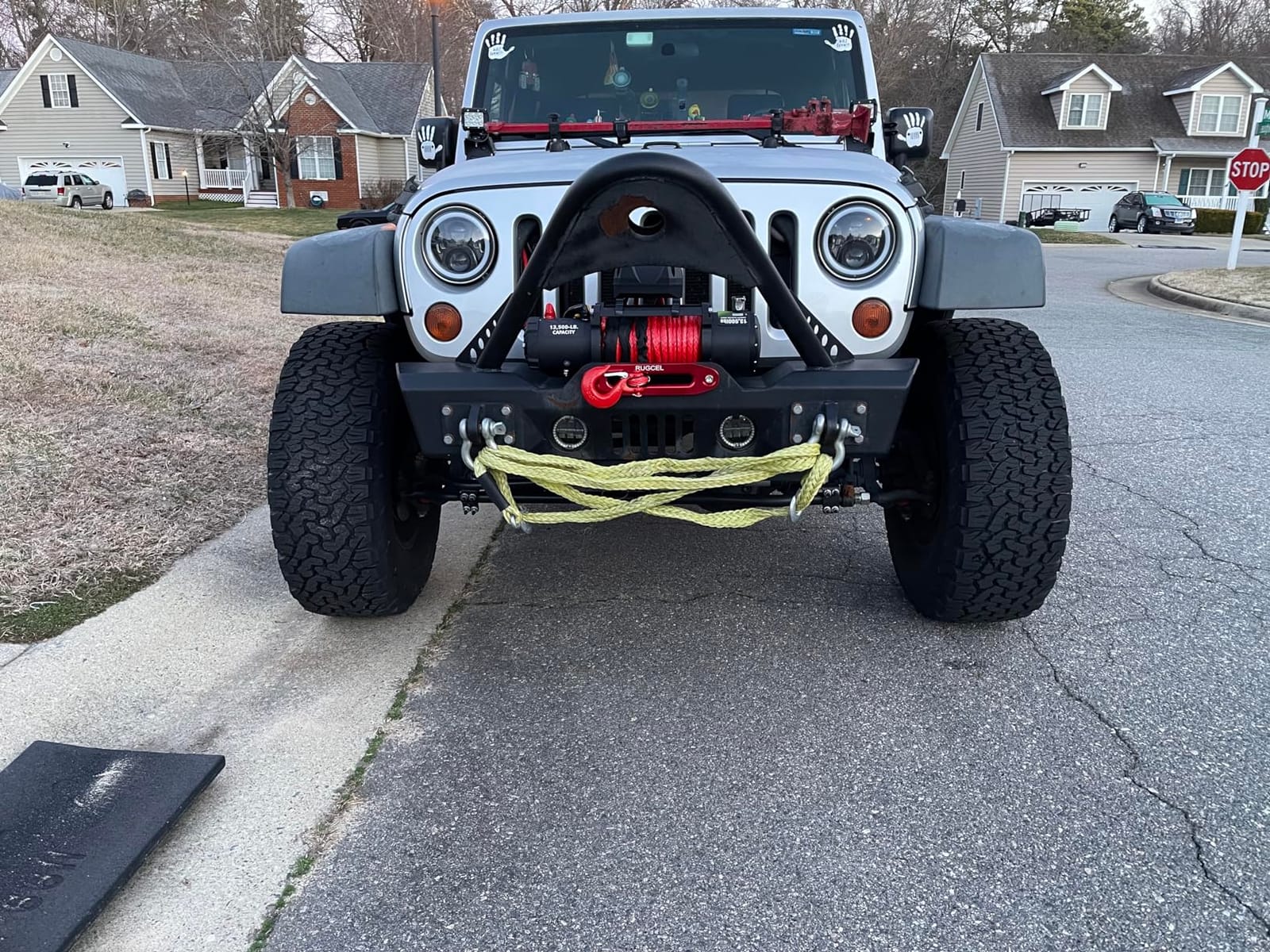 RUGCEL WINCH 13500lb Waterproof Electric Truck Winch 12V Synthetic Rope Winch with Hawse Fairlead, Wired Handle and 2 Wireless Remote customer photo 2
