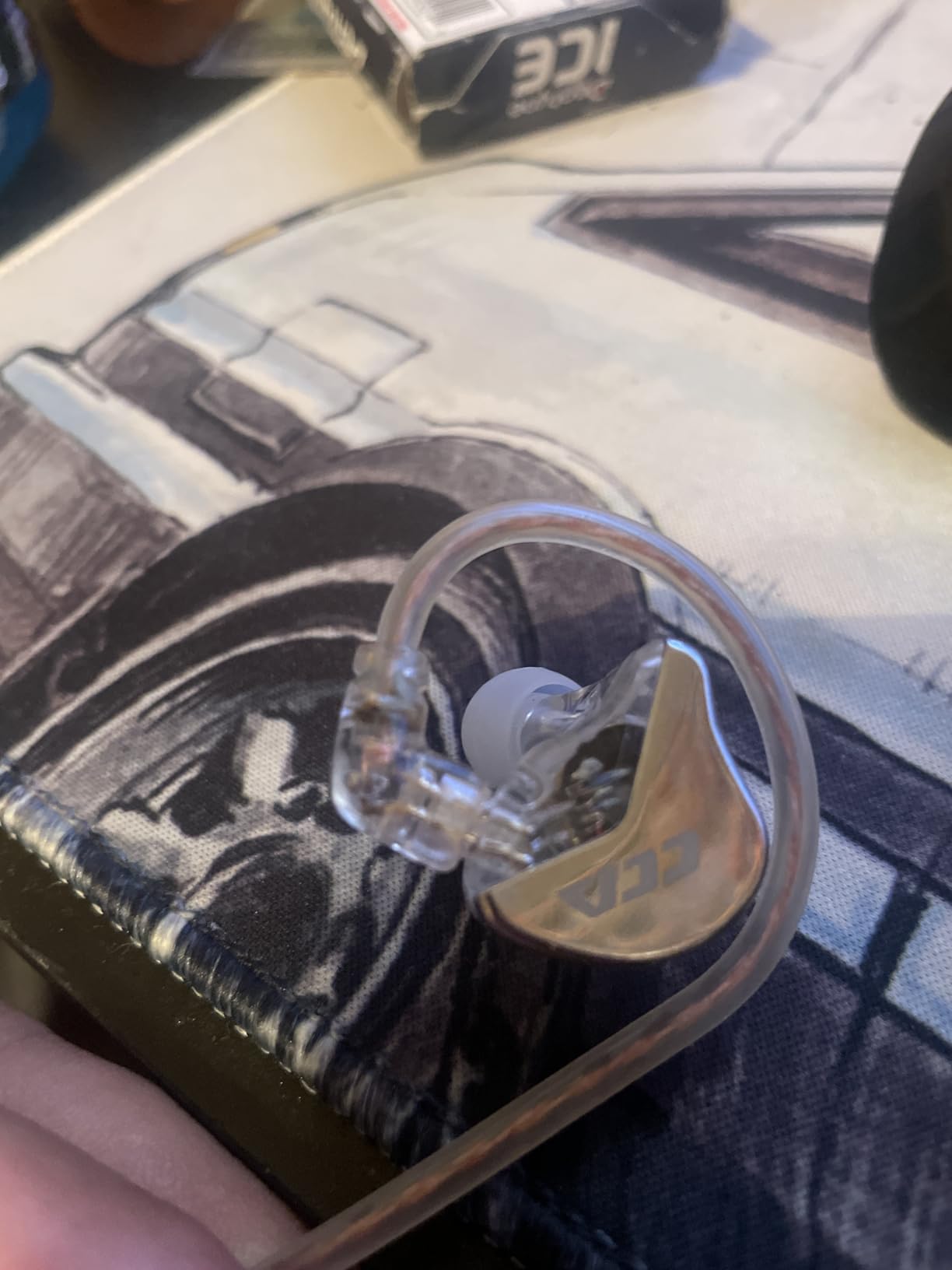 CCA CRA in Ear Monitor Headphones, Ultra-Thin Diaphragm Dynamic Driver IEM Earphones, Clear Sound & Deep Bass, Wired Gaming Earbuds with Tangle-Free Detachable Cable for Singer Musicians Drummers DJ customer photo 1