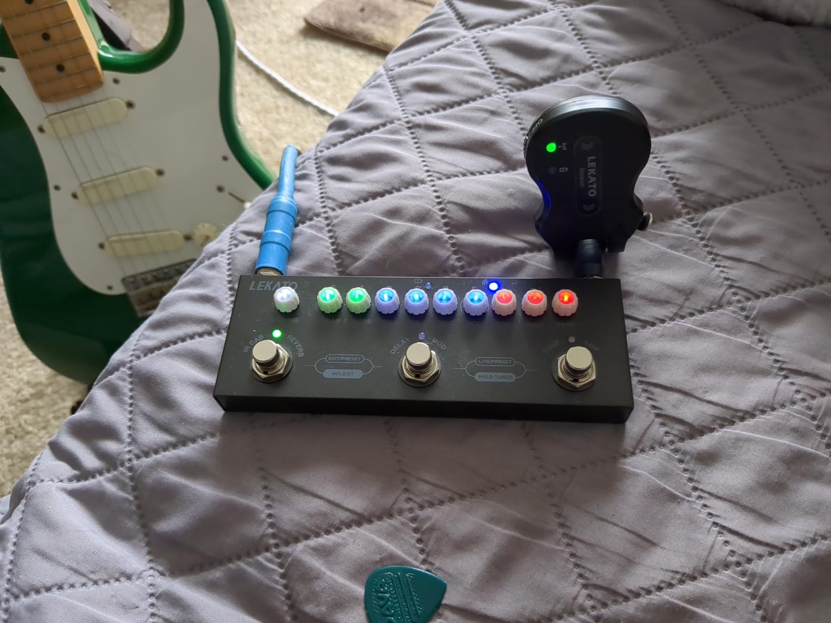 LEKATO Multi Effects Guitar Pedal, with IR Loading 9 AMP Models, Delay Reverb Distortion Overdrive Pedal, Rechargable Electric Guitar Effects Multi Pedal Support Recording,Bluetooth 5.0 customer photo 1