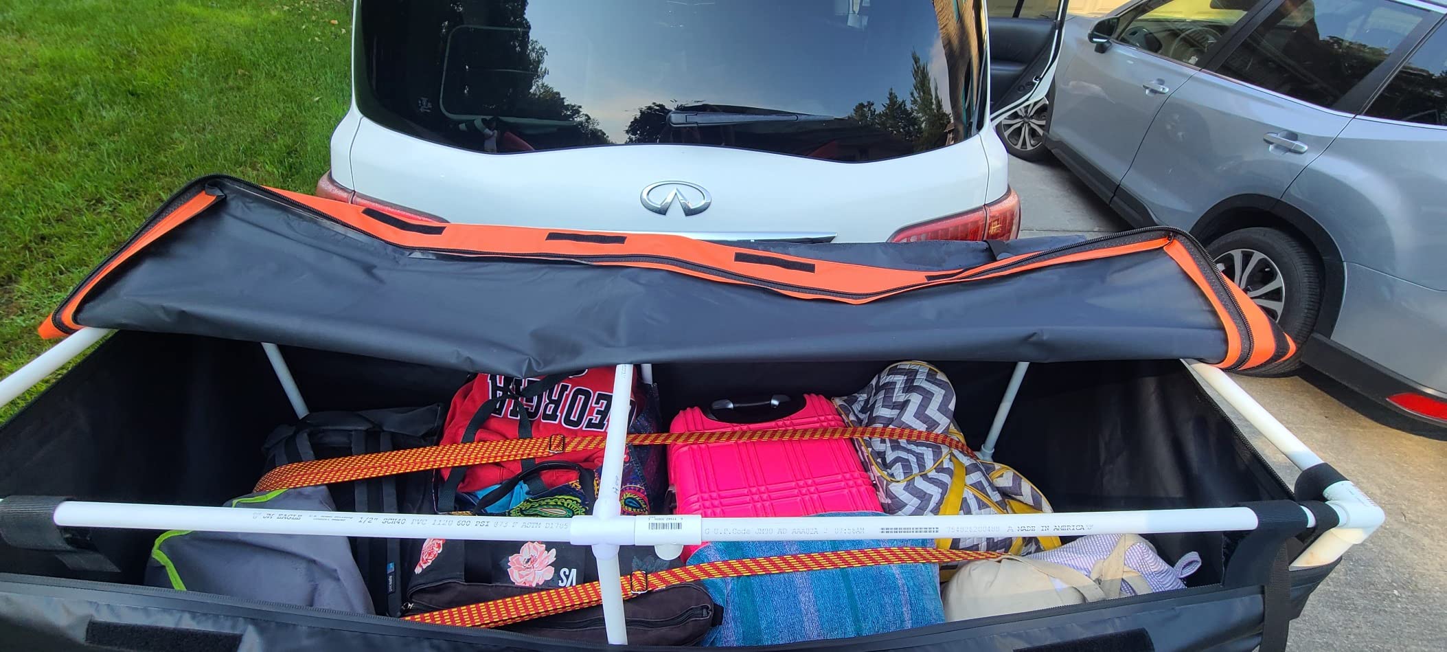 Car Roof Bag Rooftop Cargo Carrier Bag Waterproof 21 Cubic Feet roof Cargo | Soft Shell Luggage rack bag for All Vehicle with/Without Rack,Includes Anti-Slip Mat,10 Reinforced Straps,6 Door Hooks,Lock customer photo 1