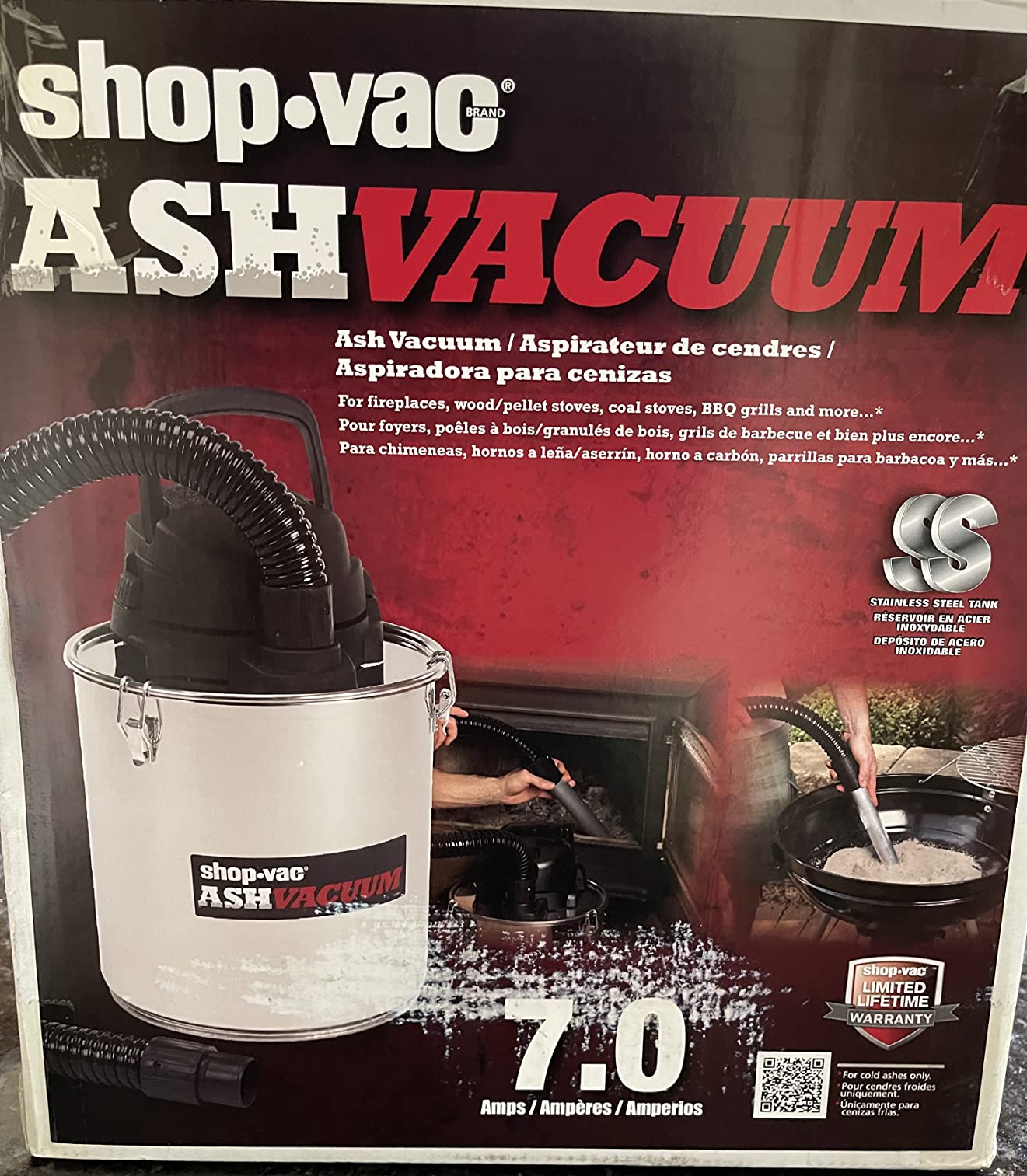 Shop-Vac 4 Gallon 2.0 Peak HP Ash Vacuum, 7.0 Amps Ash Vac Cleaner with HEPA Filter, Hose and Accessories for Fireplaces, Wood Stoves, Pellet Stoves and BBQ Grills. 4040988 customer photo 2