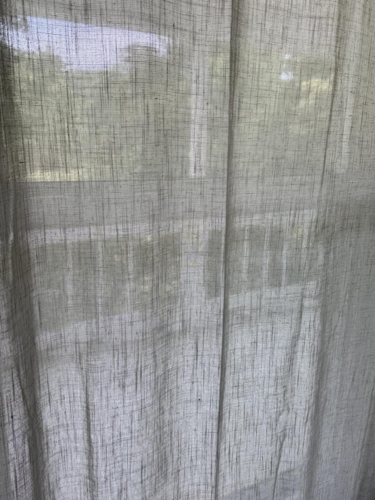 Natural Linen Back Tab Curtains 84 Inch Length for Living Room 2 Panel Pocket Drape Light Filtering Semi Sheer Neutral Country Rustic Farmhouse Boho Curtain Bedroom Muslin Look Ivory Cream Colored customer photo 1