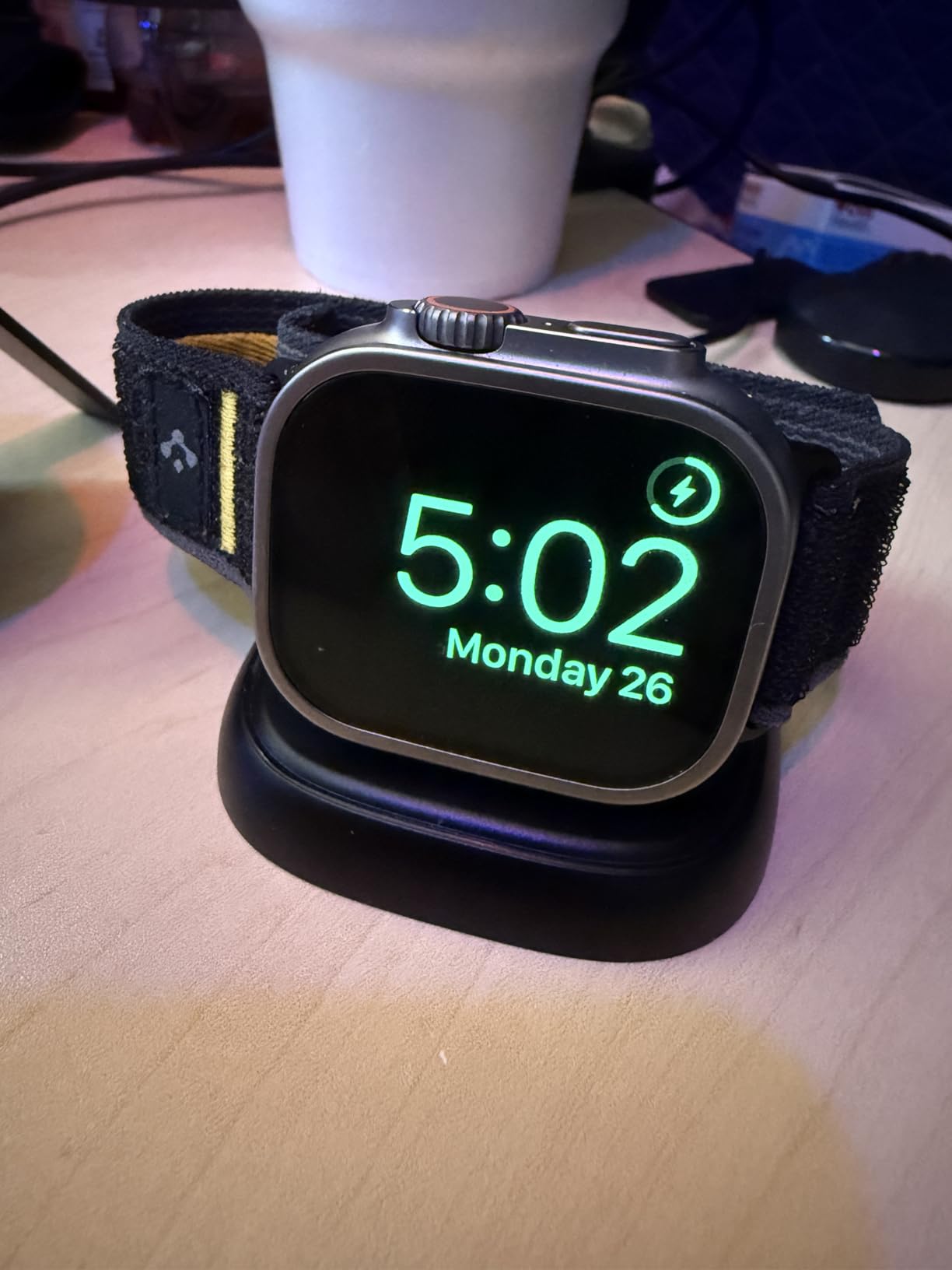 NEWDERY Charger Stand for Apple Watch USBC Fast Wireless Charger Station | Portable, Travel, Magnetic, One Step Fast Charging, for iWatch Series 11/10/9/8/7/6/Ultra/5/3/2/SE, Black customer photo 1
