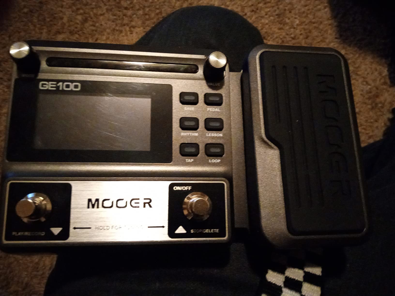 MOOER GE100 Multi-Effects Guitar Pedal 80 Presets, 66 Effects | 180 Second Loop, 40 Drum Rhythm, Distortion, Expression Volume Wah Pedal, Tap Tempo, Headphone Out, LED Screen, Tuner customer photo 2