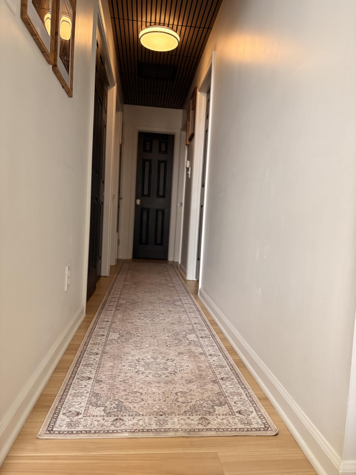 Hallway Washable Runner Rug - 2x10 Kitchen Rugs Entryway Rug Runner Vintage Soft Floor Mat Non Slip Indoor Farmhouse Carpet for Bathroom Living Room Bedroom (2 X 10, Beige) customer photo 2