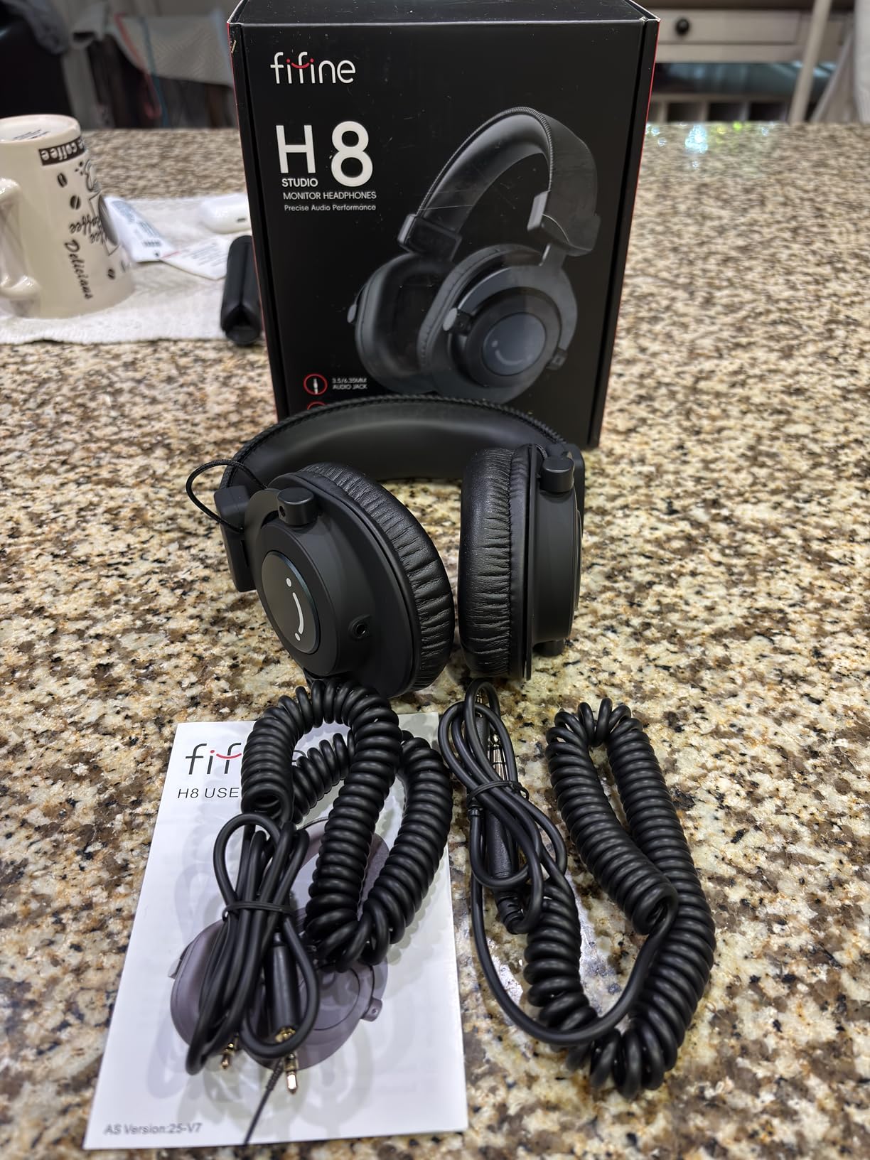 FIFINE HD8 Wired Studio Monitor Headphone, Detachable 3.5mm/6.35mm Cables | Podcast Headphones with 50mm Drivers, Closed-back, Passive Noise Canceling, Lightweight, for PC/Mixer/Amplifier customer photo 2