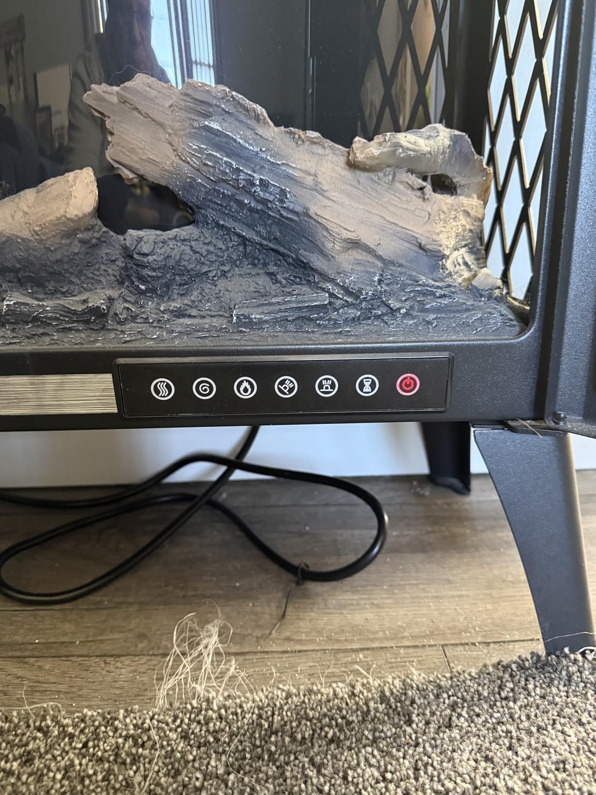 Electactic 24Inch Electric Fireplace Stove, Free-Standing Infrared Fireplace Stove, Controllable 3D Flame, 4 Variable Flame & Log Colors, 1500w, 5100BTU, Black customer photo 2