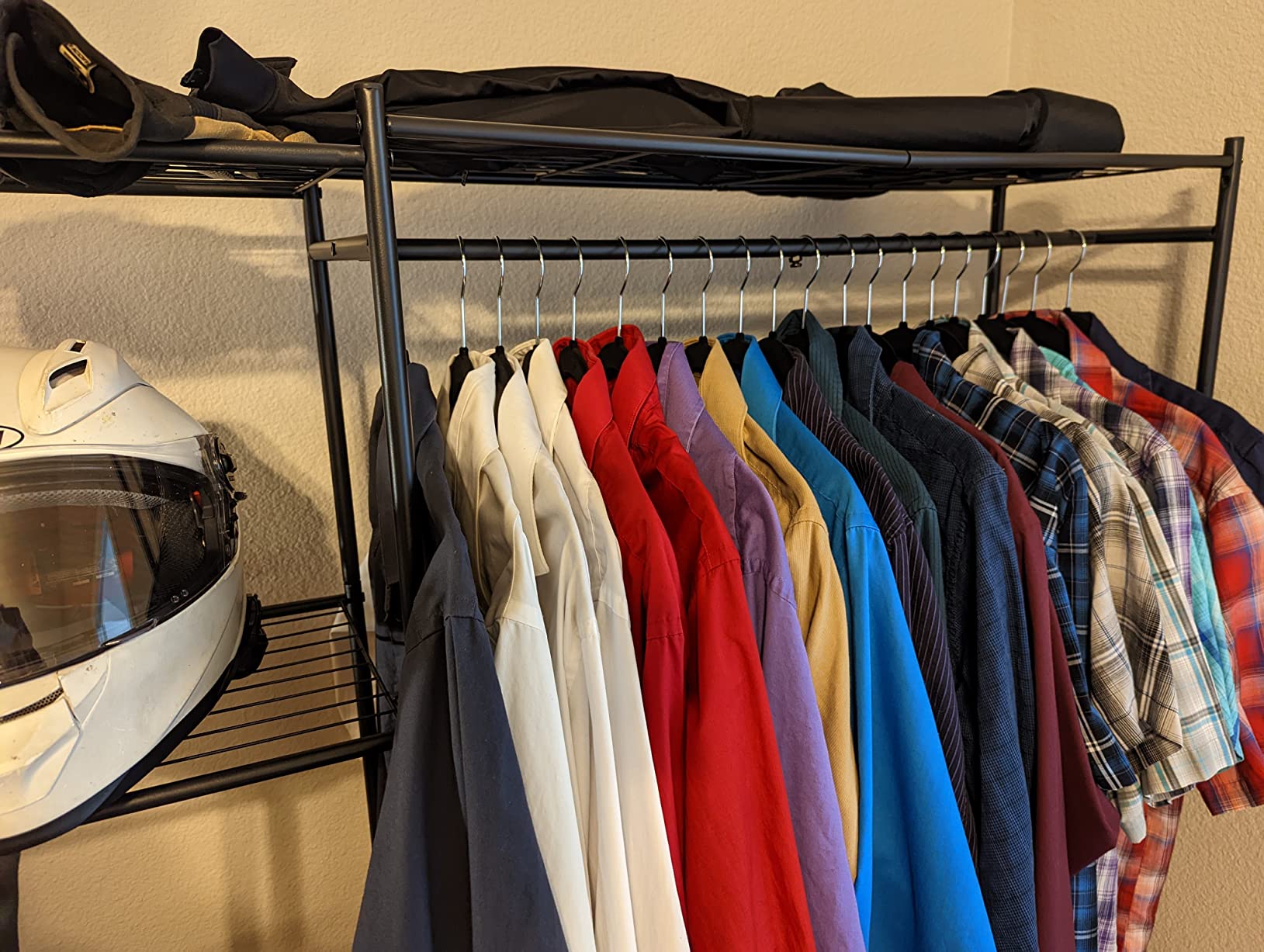 Closet Wardrobe, Closet Organizers and Storage System, Metal Clothes Rack | All in one, With 4 Tiers Shelves, Portable & Free Standing, for Hanging Clothes, for Cloakroom Bedroom customer photo 1