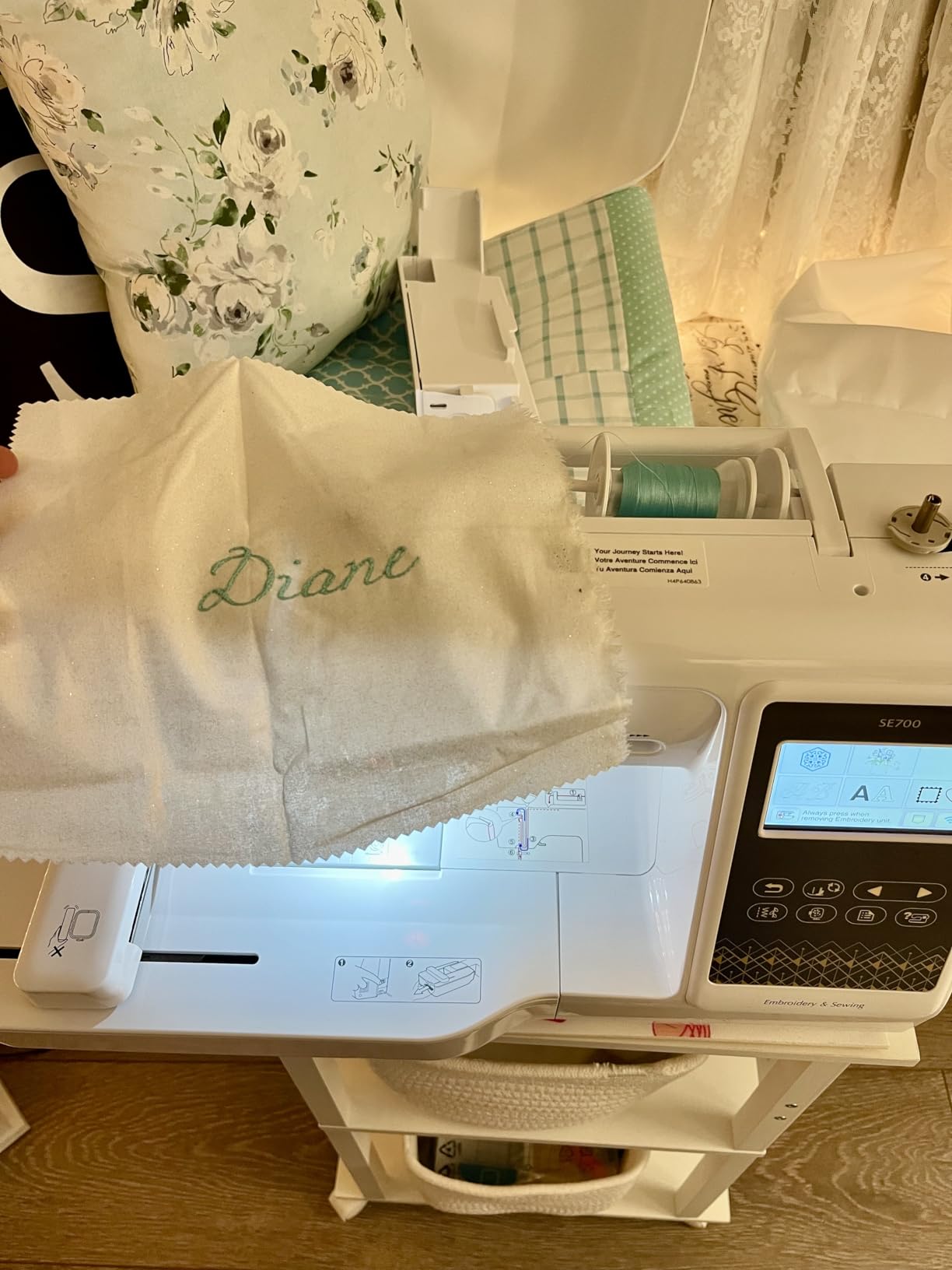 Brother SE700 Sewing and Embroidery Machine, Wireless LAN, 8 included Ft | Advanced & beginner sewing machine, 135 built-in embroidery designs, 103 stitches, 4