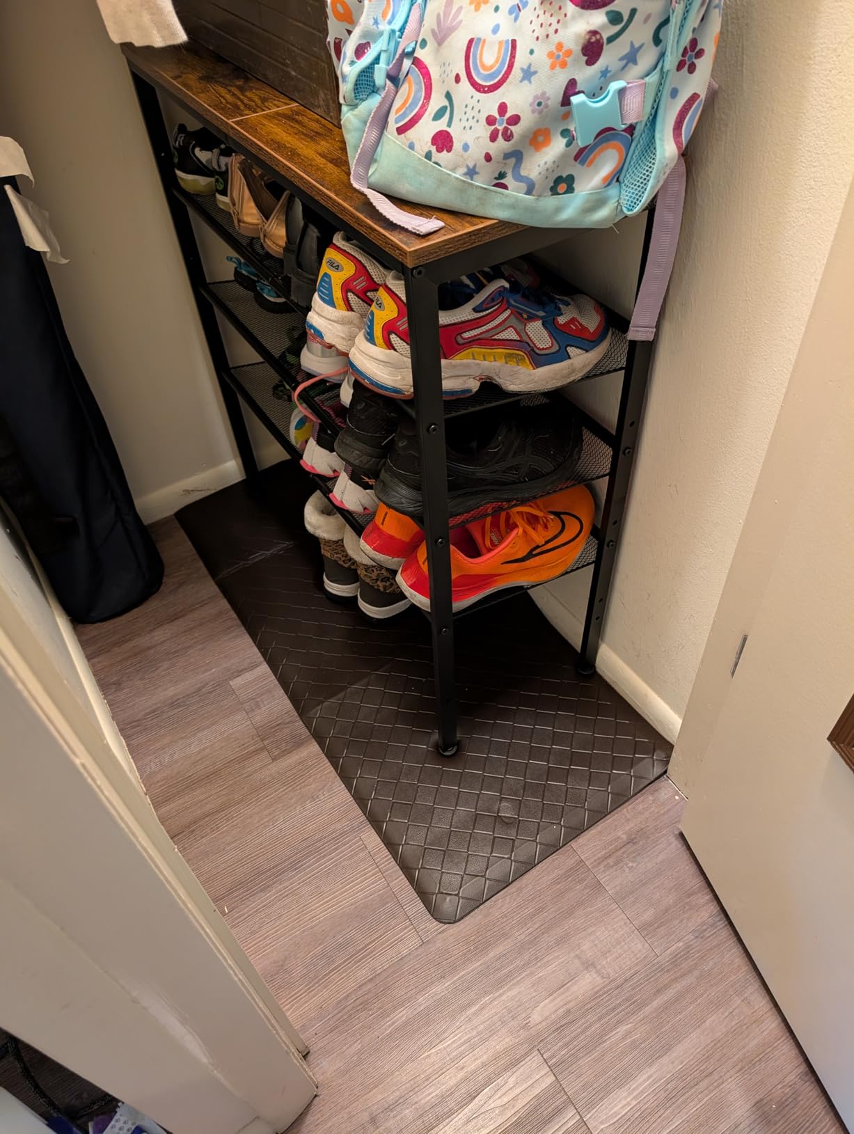 HOOBRO Shoe Rack for Entryway, 5-Tier Shoe Organizer with Adjustable Mesh Shelves, 16-20 Pairs of Shoes, Spacious Floor Mount, Metal, Industrial, Shoe Shelf for Closet, Rustic Brown BF12XJ01 customer photo 2