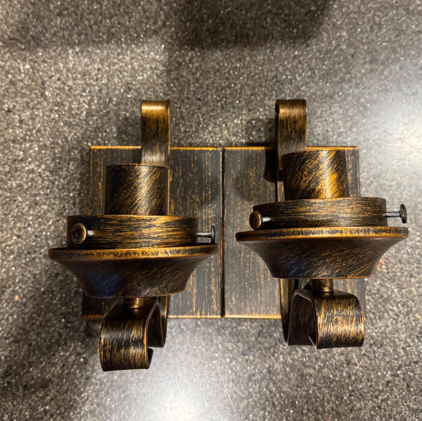 Yisuro Wall Sconces Sets of 2, Oil Rubbed Bronze Hardwired Wall Sconce Indoor, Retro Rustic Wall Lamps with Amber Glass, Vintage Bedside Sconces Wall Lighting for Living Room Bathroom customer photo 1