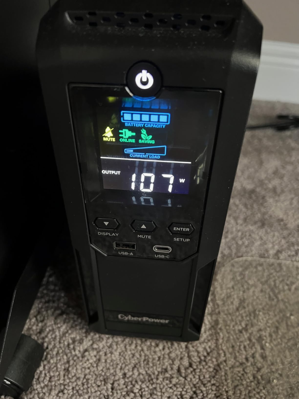 CyberPower CP1500AVRLCD3 Intelligent LCD UPS Battery Backup | 1500VA/900W, 12 Outlets, 2 USB Ports, AVR, Mini Tower, UL Certified customer photo 2