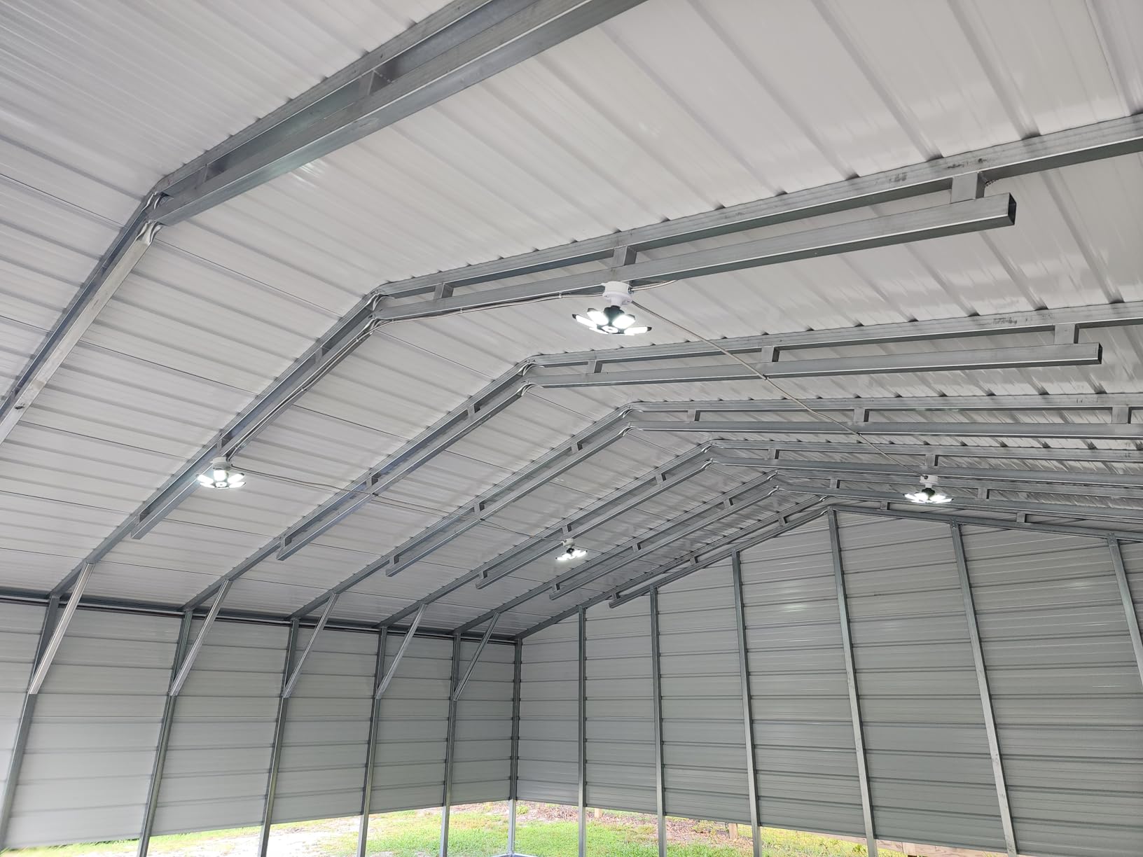 Garage Lights - 32000LM LED Garage Ceiling Lights 6500K Daylight, Super Brighter LED Shop Light w/ 6 Deformable Panels Screw in E26/E27 Light Bulb for Workshop Storage Warehouse Attic, 2 Pack customer photo 2