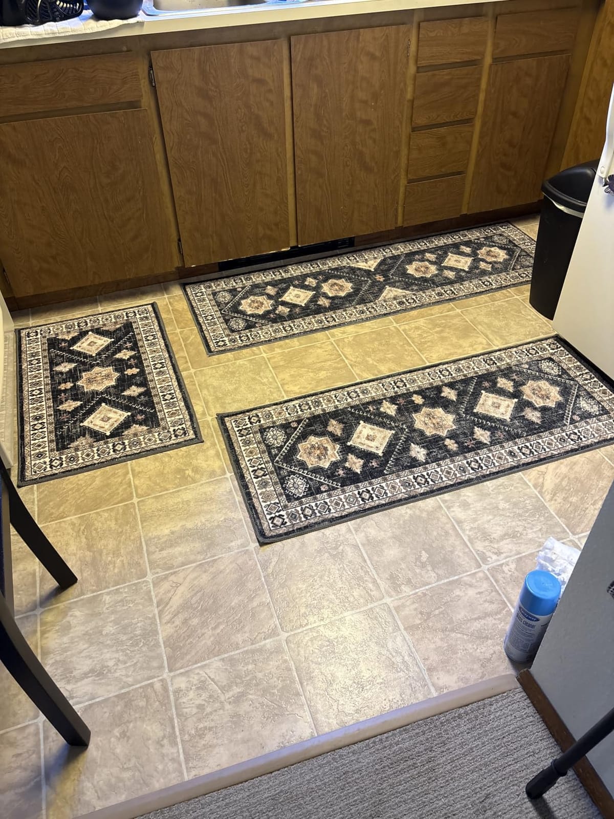HEBE Boho Kitchen Rugs Set of 3, Non Slip Washable Kitchen Mats for Floor, Farmhouse Kitchen Runner Rug Set, Soft Vintage Stain Resistant Kitchen Floor Carpet Runners for Hallway, Entryway, Laundry customer photo 1