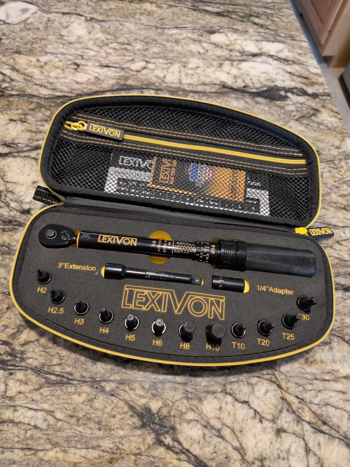 LEXIVON Bike Torque Wrench 1/4-Inch Dr. 15-Piece Kit | 72-Tooth Gear, Dual-Direction Click Type 2~26 Nm / 17.7~230.1 in-lb (LX-191) customer photo 1