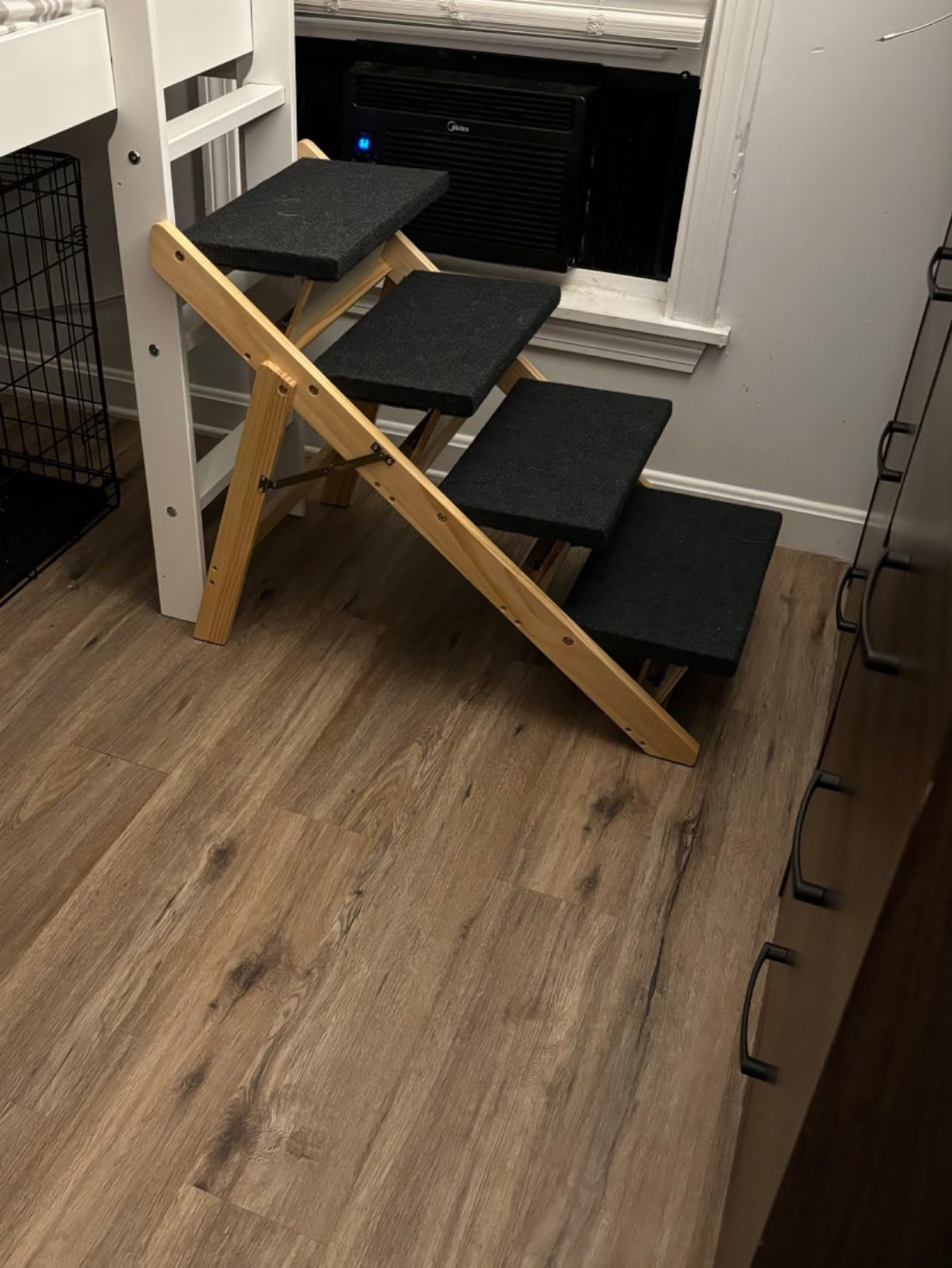 BRIKY 2-in-1 Dog Stairs/Ramp with 4 Steps | Foldable Dog Stairs for High Beds Cars Couch, Durable Wooden Pet Stairs for Small Medium Large Dogs, No Assembly Required customer photo 2