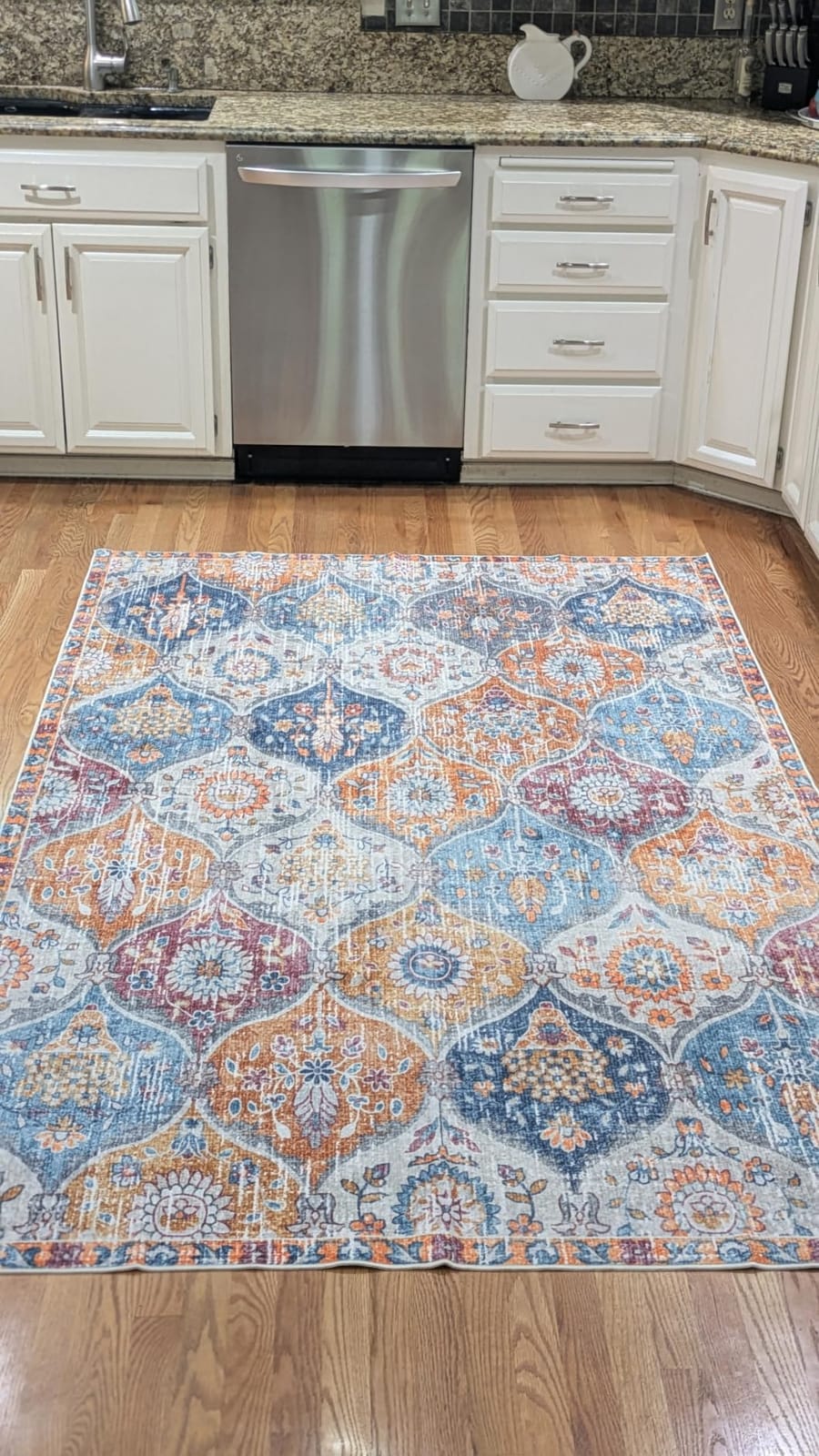 Lahome Washable Rugs for Entryway, 2x3 Kitchen Rugs Non Slip Washable, Fall Moroccan Non-Slip Indoor Door Mat Ultra-Thin, Small Throw Carpet for Bathroom Bedroom Entry Elise, Burnt Orange customer photo 1