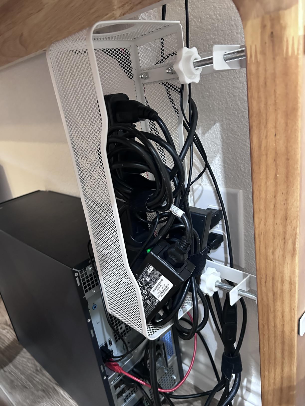 Under Desk Cable Management Tray Black, Cinati Wire Organizers No Drill, Cable Tray with Clamp for Wire Management, Cord Organization Box for Office, Home - No Damage to Desk customer photo 2