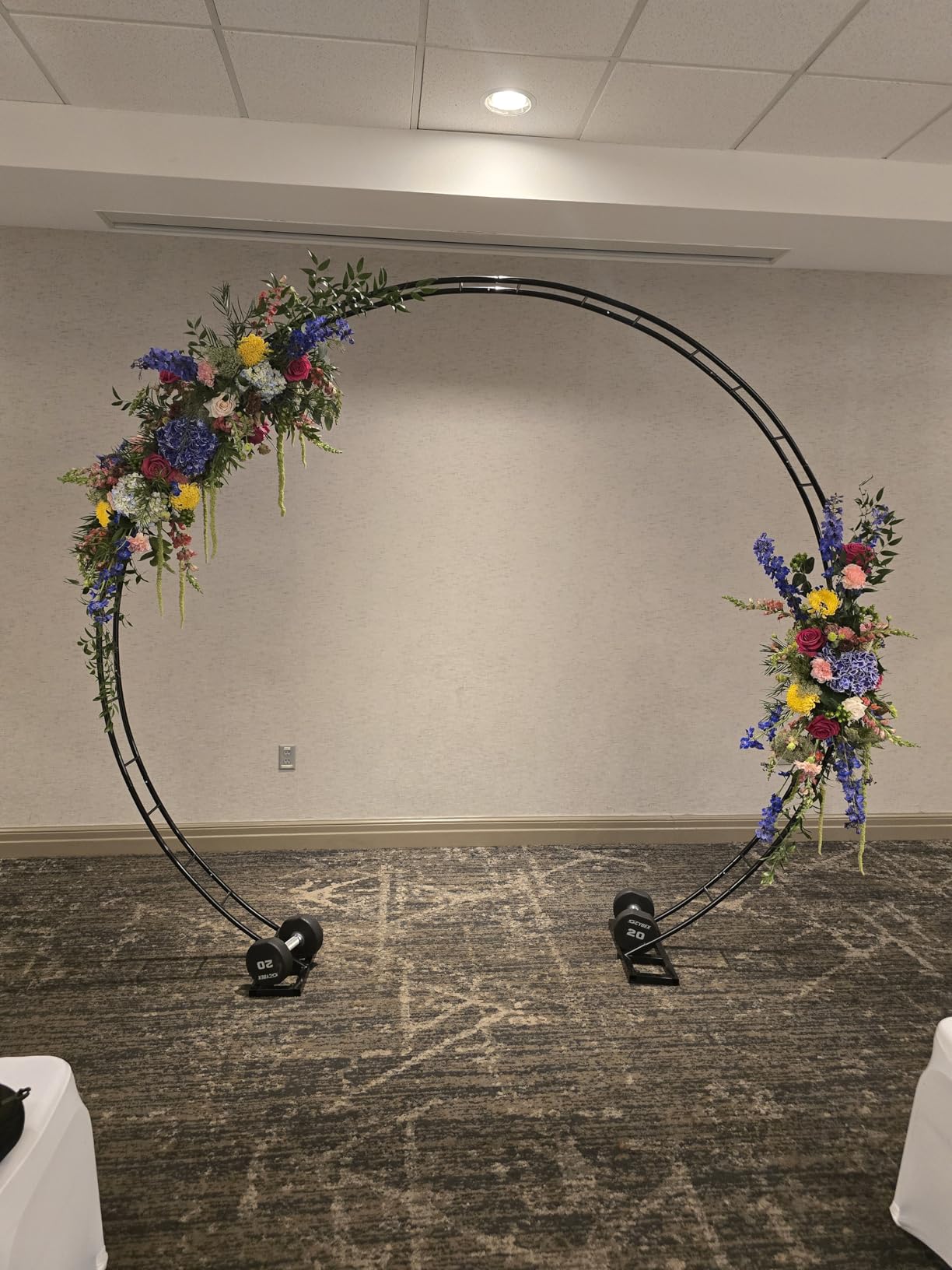 Queension Extra Large Garden Arch 7.2Ft Wide 9.2Ft High, Black | Wedding Arch for Ceremony, Outdoor Garden Trellis for Climbing Plant, Metal Balloon Arches Backdrop Stand with Prongs Base customer photo 1