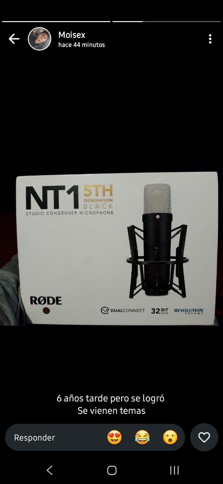 Rode NT1 5th Generation Condenser Microphone with SM6 Shockmount and Pop Filter, Silver | Dual XLR and USB-C, 1 Gold-Sputtered Capsule, 4 Dba Self-Noise, SM6 Shockmount and Pop Filter Included customer photo 2