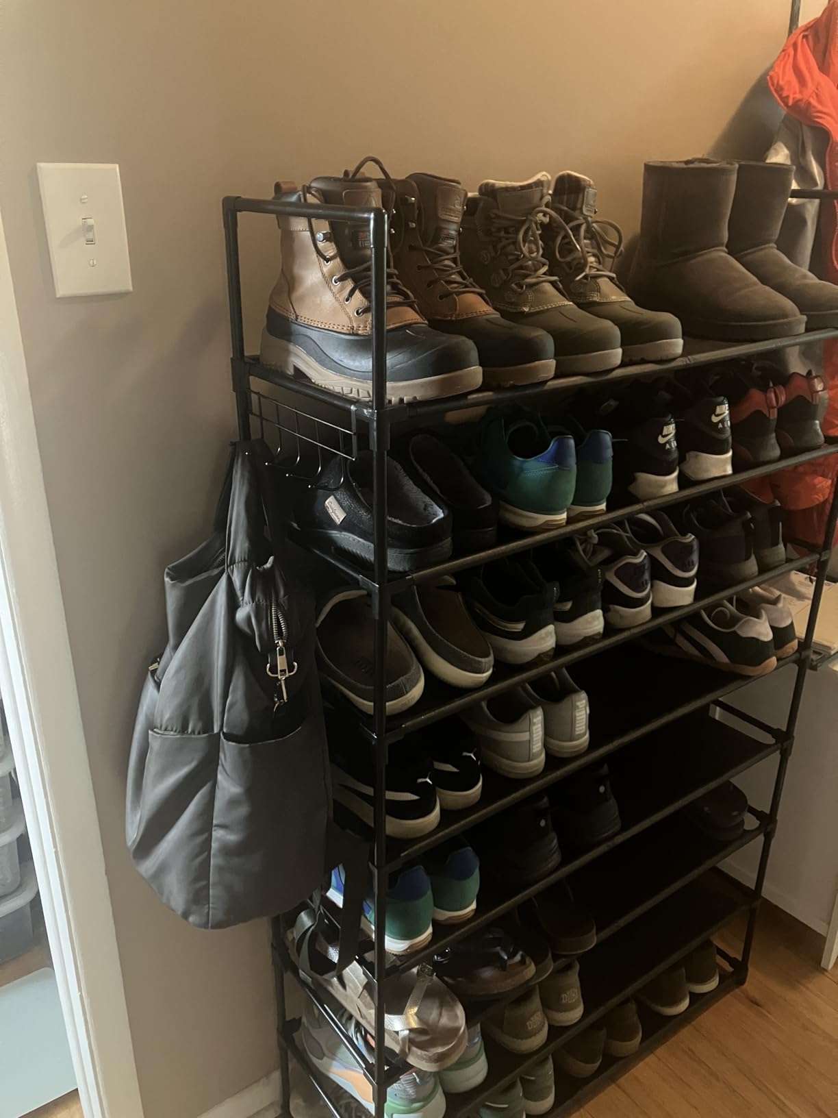 OYREL Shoe Rack 5 Tier 20-25 Storage Capacity Shoes Organizer | Closet, Entryway, Garage, Door Entrance, Space Saving Shoes Holder Stand, Sturdy Metal Free Standing Boot Shelf Tower Black customer photo 2